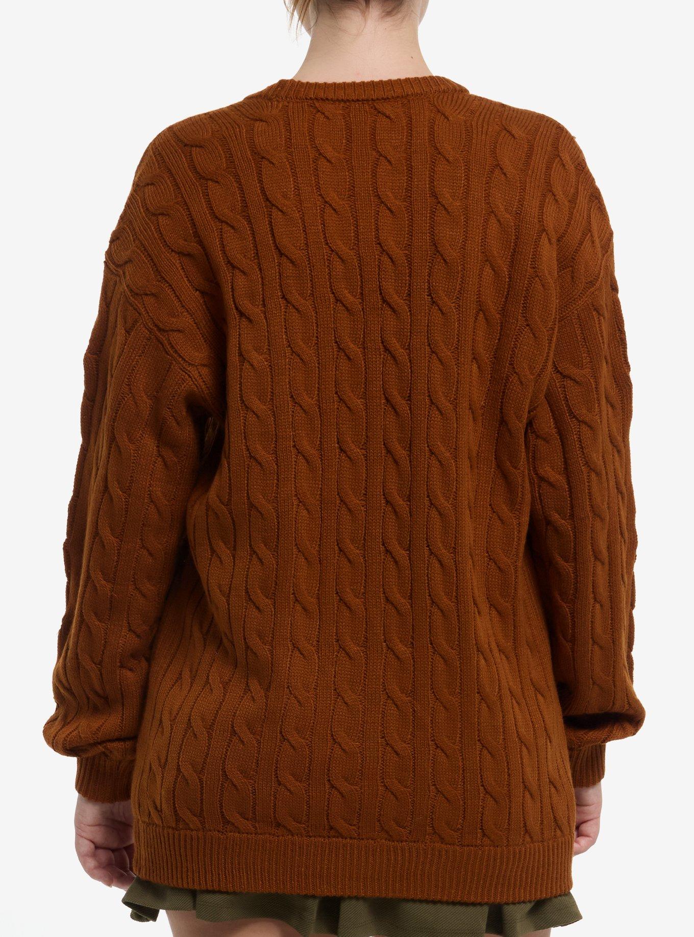 Peanuts Halloween Cable Knit Girls Cardigan, MULTI, alternate