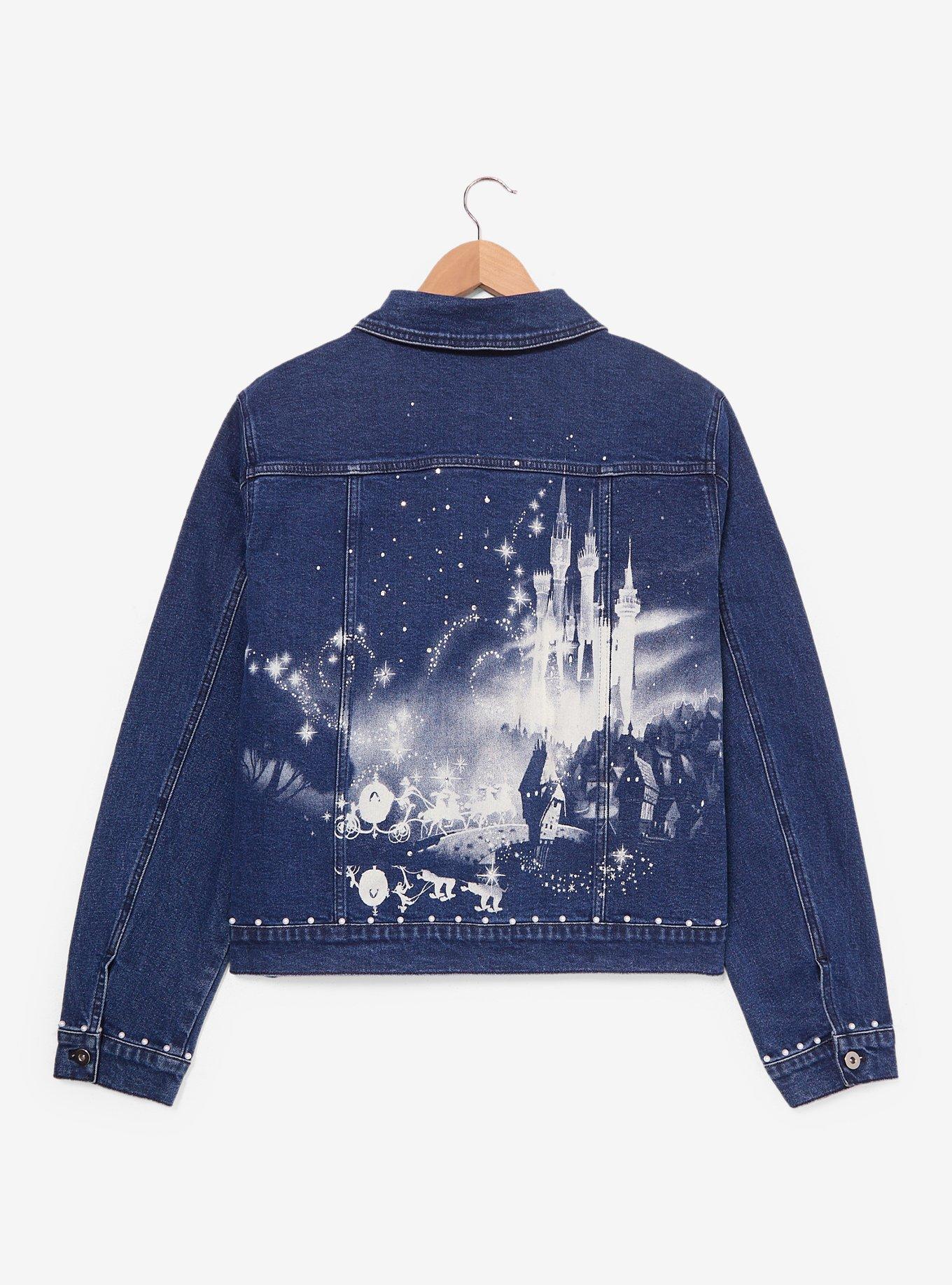 Disney Cinderella Airbrush Castle Denim Jacket Plus Size, , hi-res