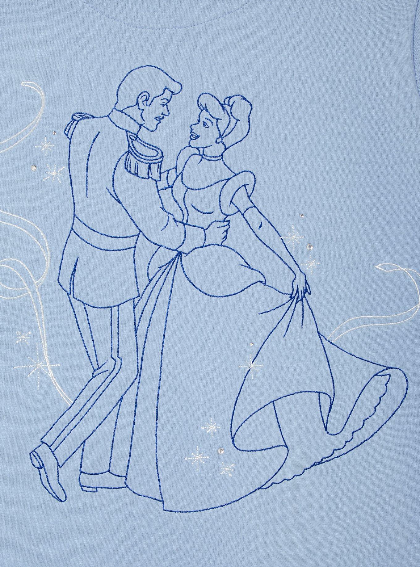 Disney Cinderella Rhinestone Title Hoodie, BLUE, alternate