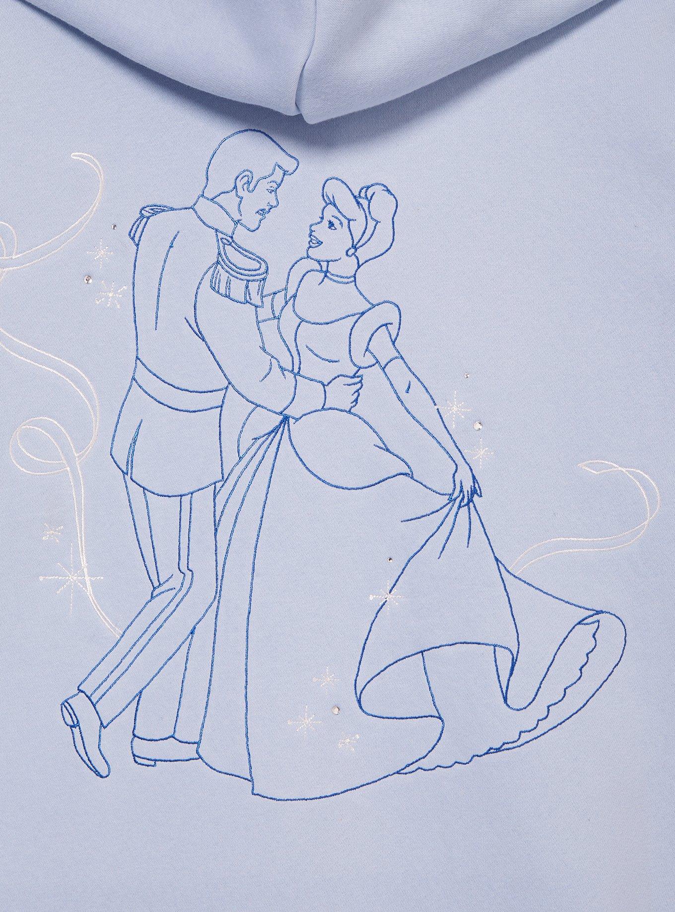 Disney Cinderella Rhinestone Title Hoodie Plus Size, BLUE, alternate