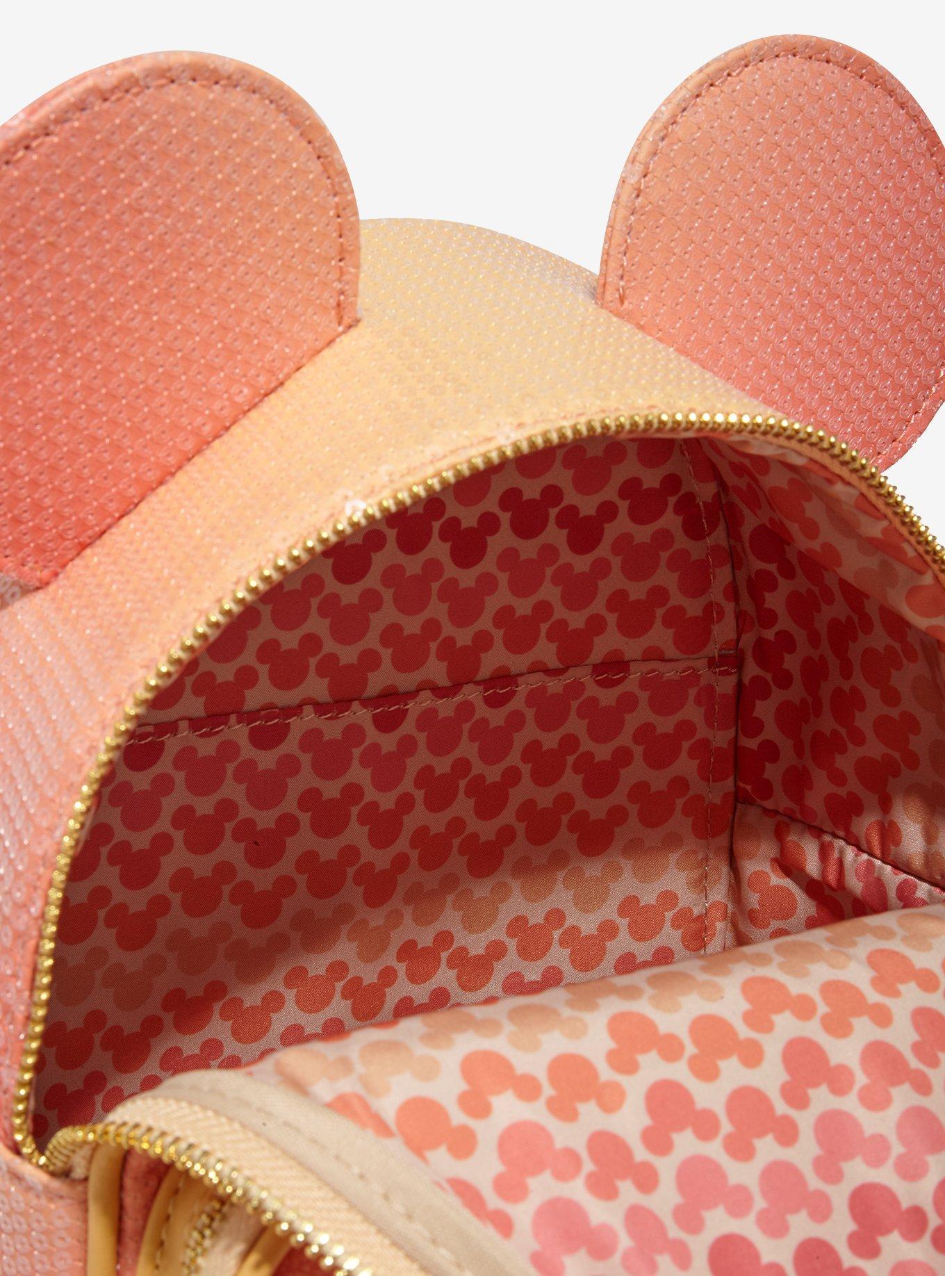 Loungefly Disney Mickey Mouse Orange Glitter Convertible Crossbody Bag, , alternate