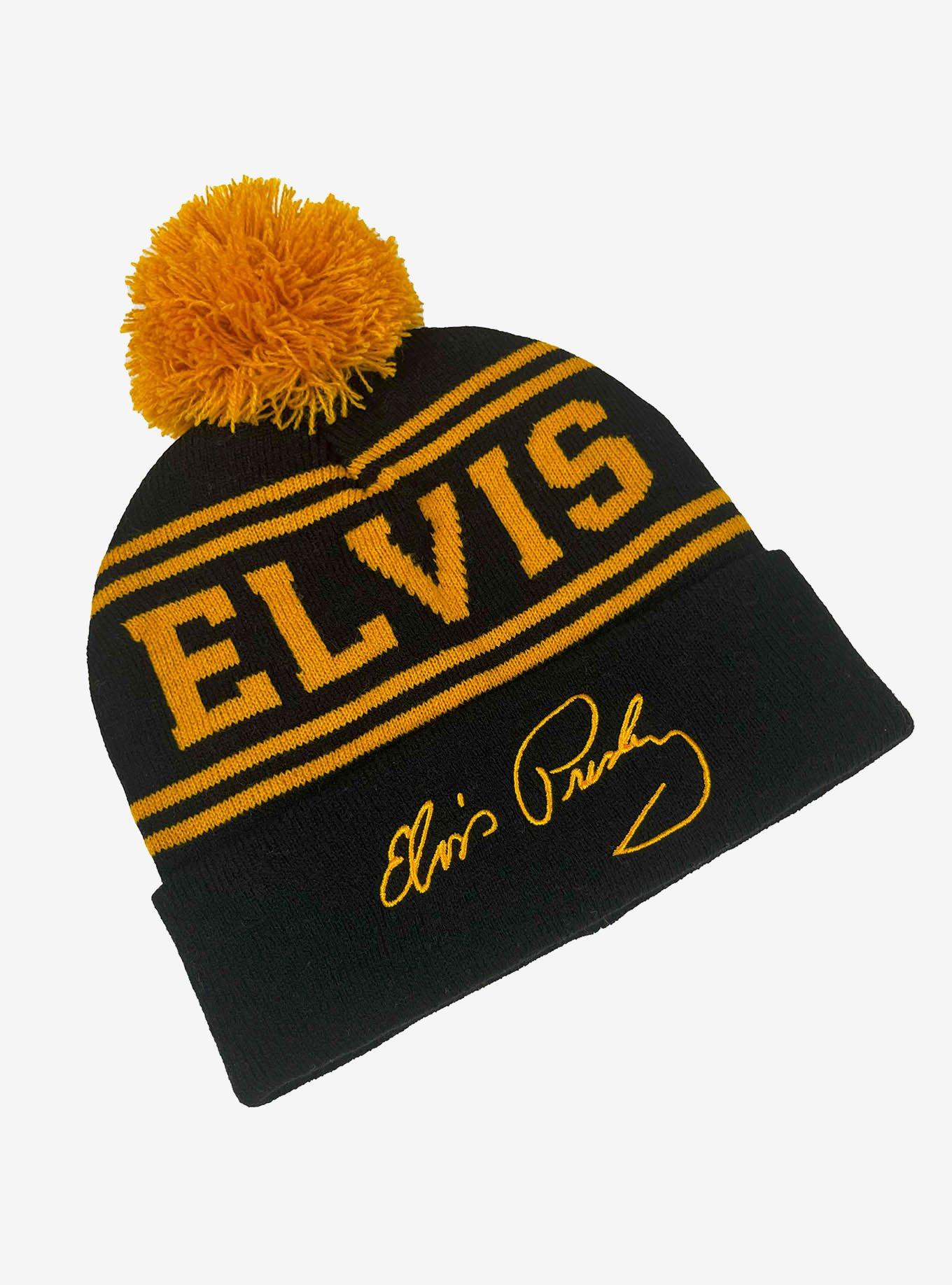 Elvis Presley Acrylic Knit Beanie With Pom, , alternate