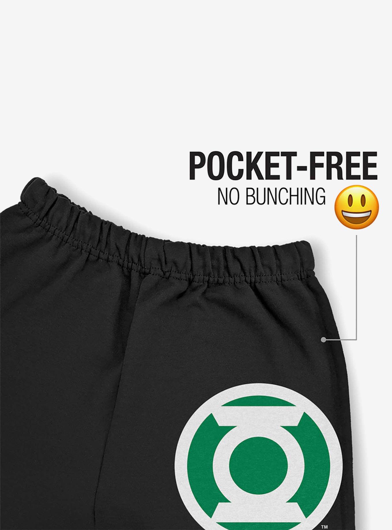 Green Lantern Core White Logo Sweatpants, BLACK, alternate