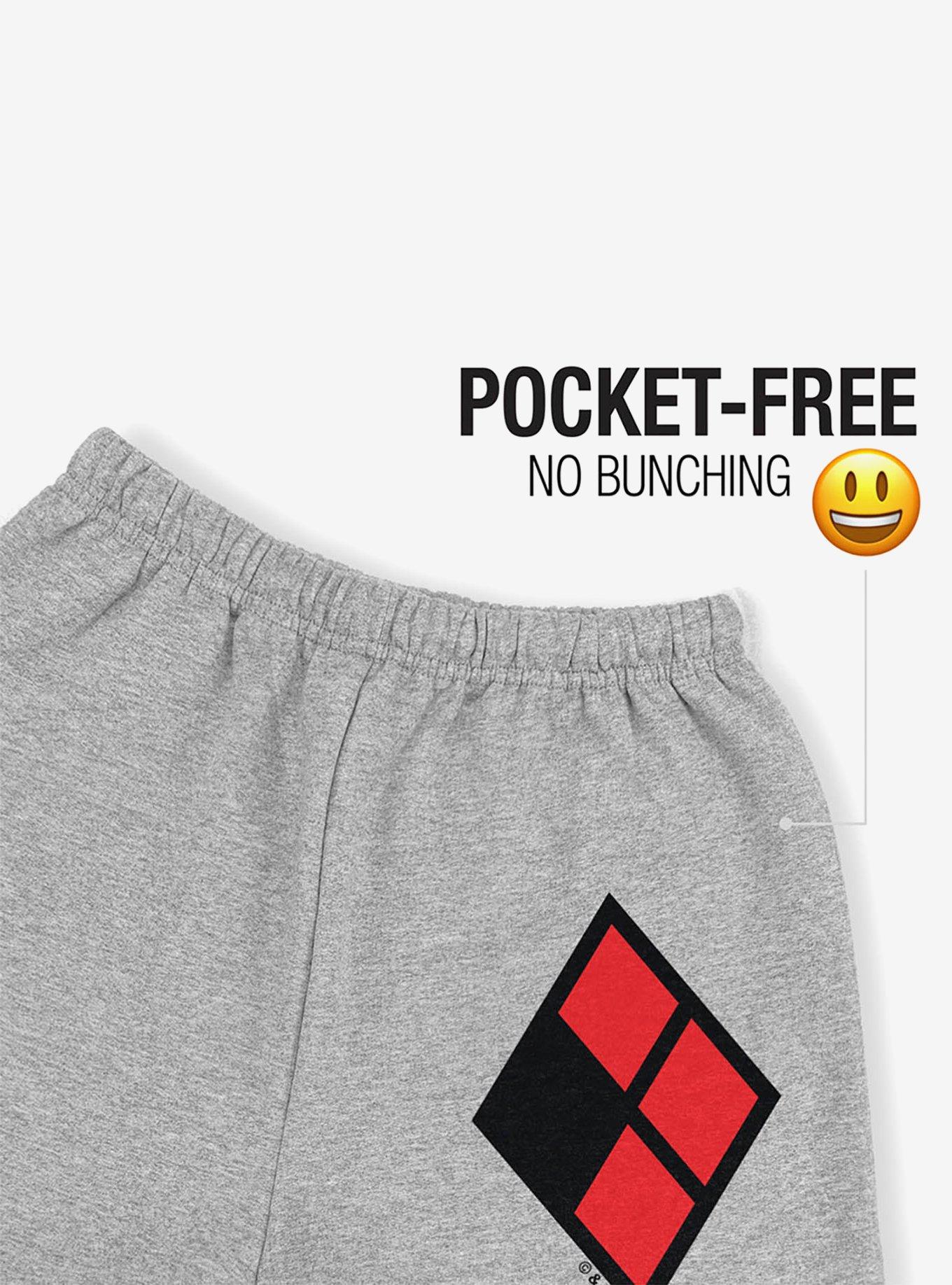 DC Comics Harley Quinn Diamond Logo Sweatpants, ATHLETIC HEATHER, alternate