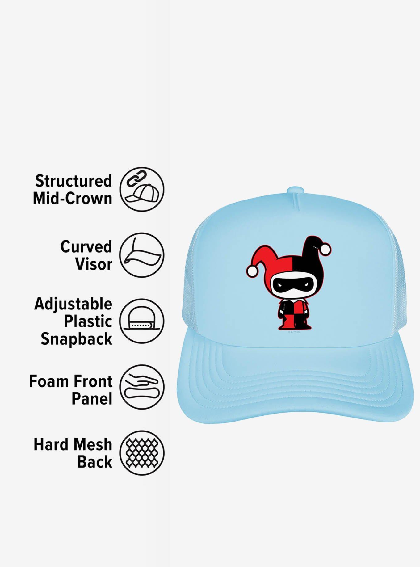 Batman Harley Quinn Cute Chibi Character Foam Trucker Hat, , alternate