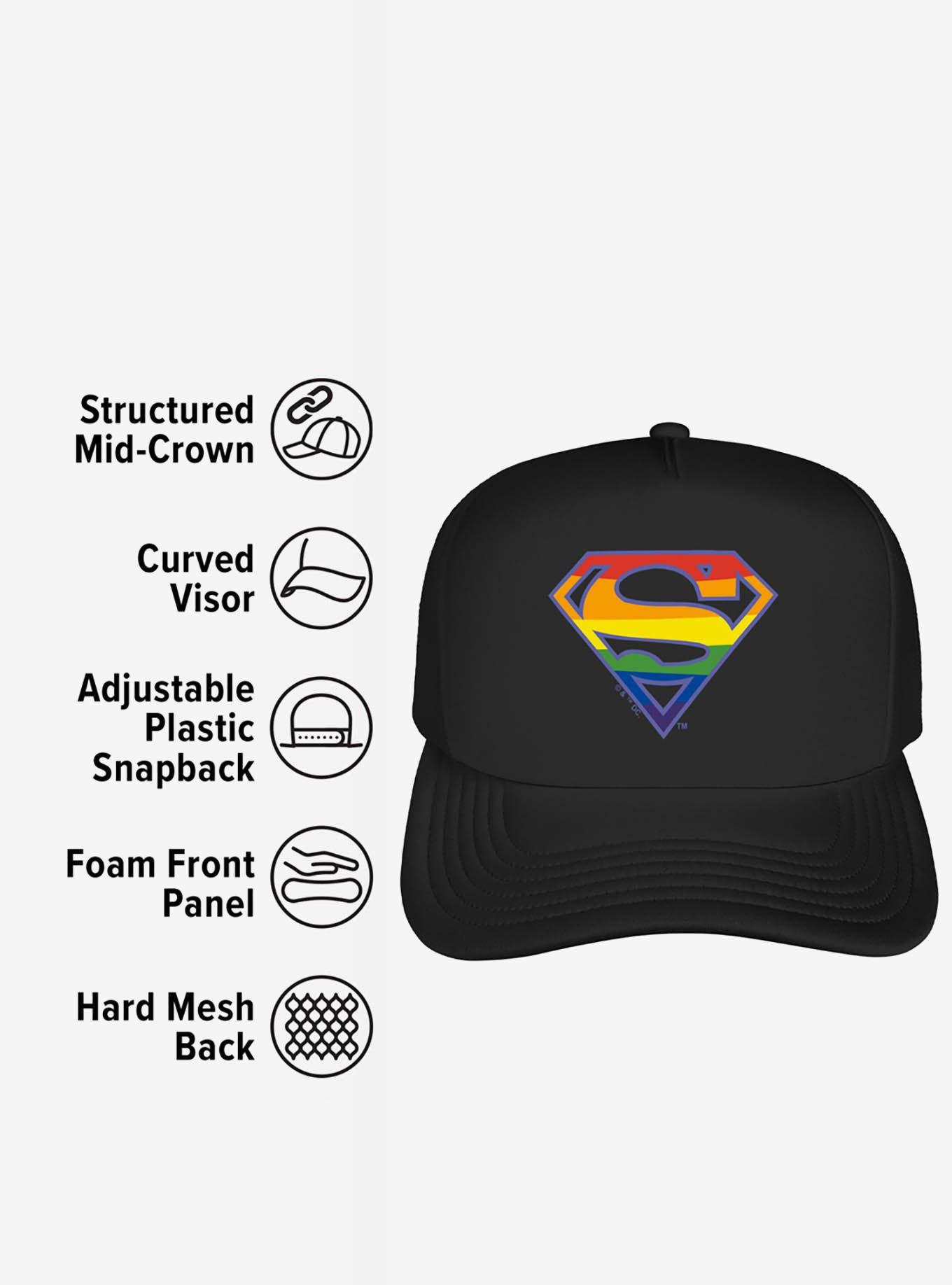 Superman Rainbow Shield Logo Foam Trucker Hat, , alternate