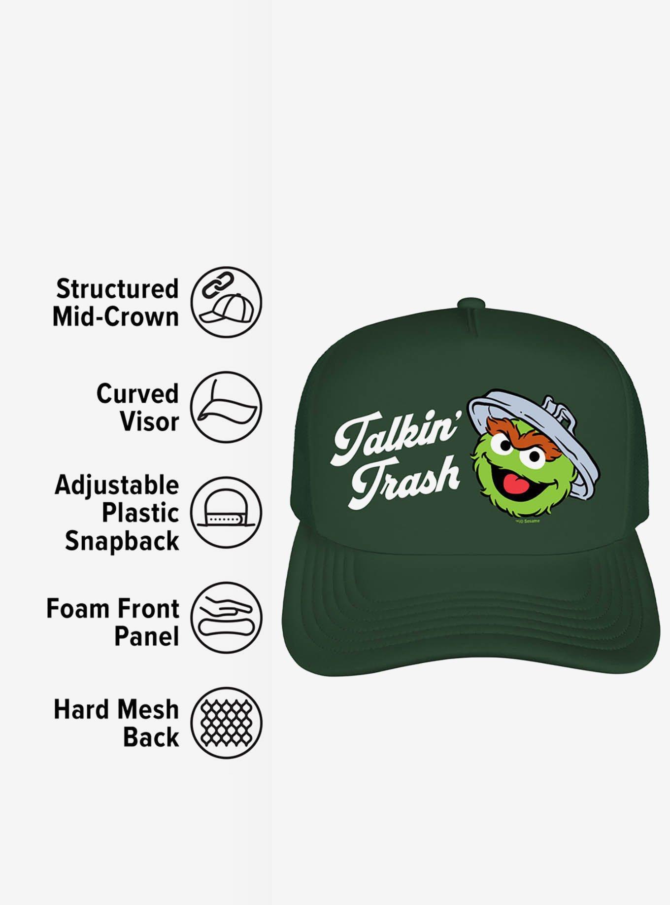 Sesame Street Oscar The Grouch Talkin' Trash Foam Trucker Hat, , alternate