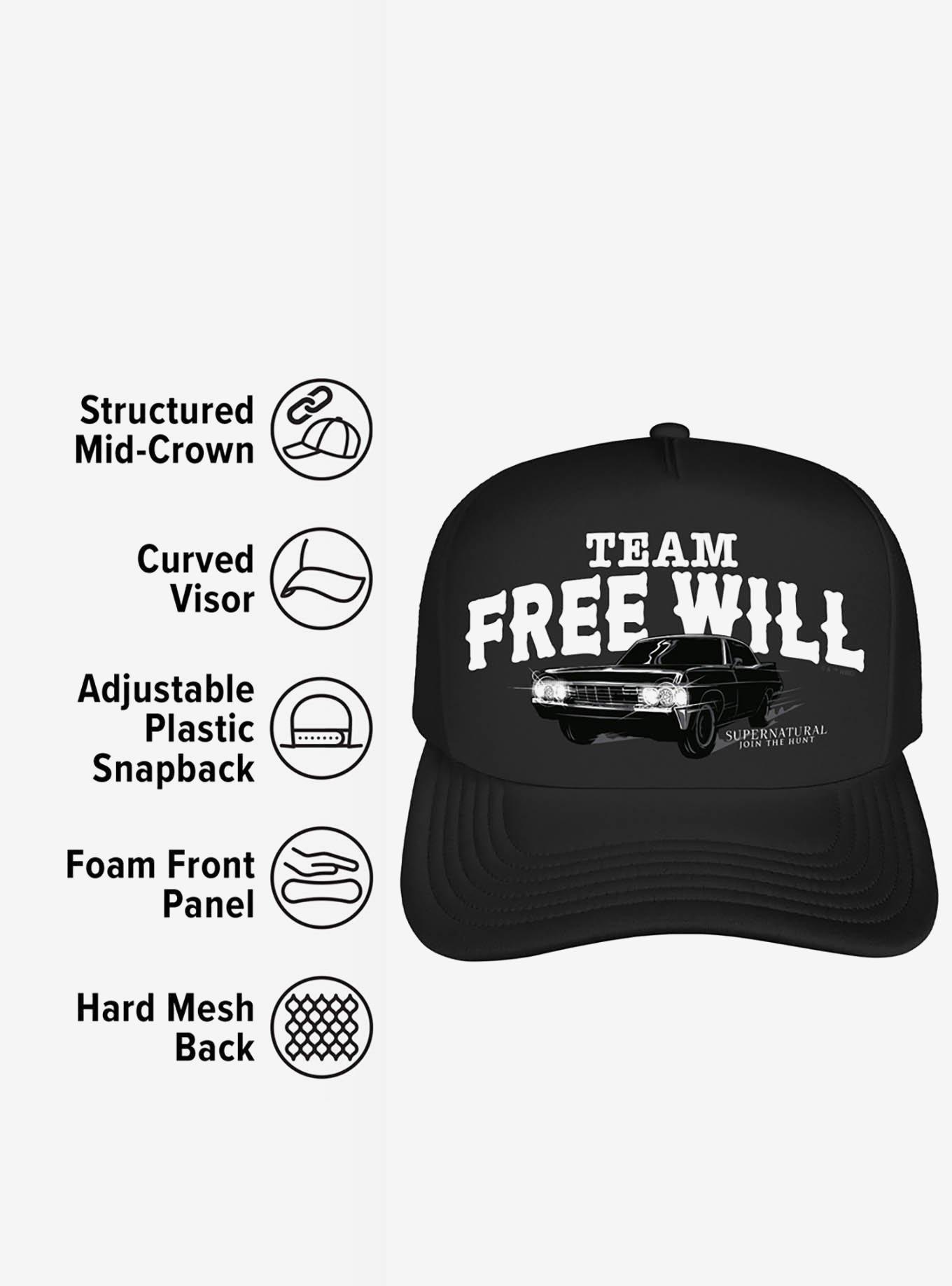 Supernatural Team Free Will Foam Trucker Hat, , alternate