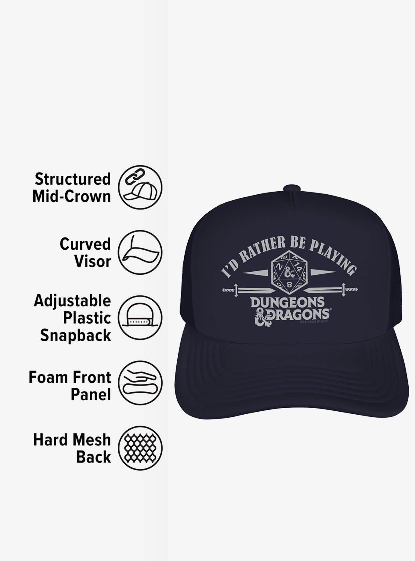 Dungeons And Dragons I'd Rather Be Playing Foam Trucker Hat, , alternate