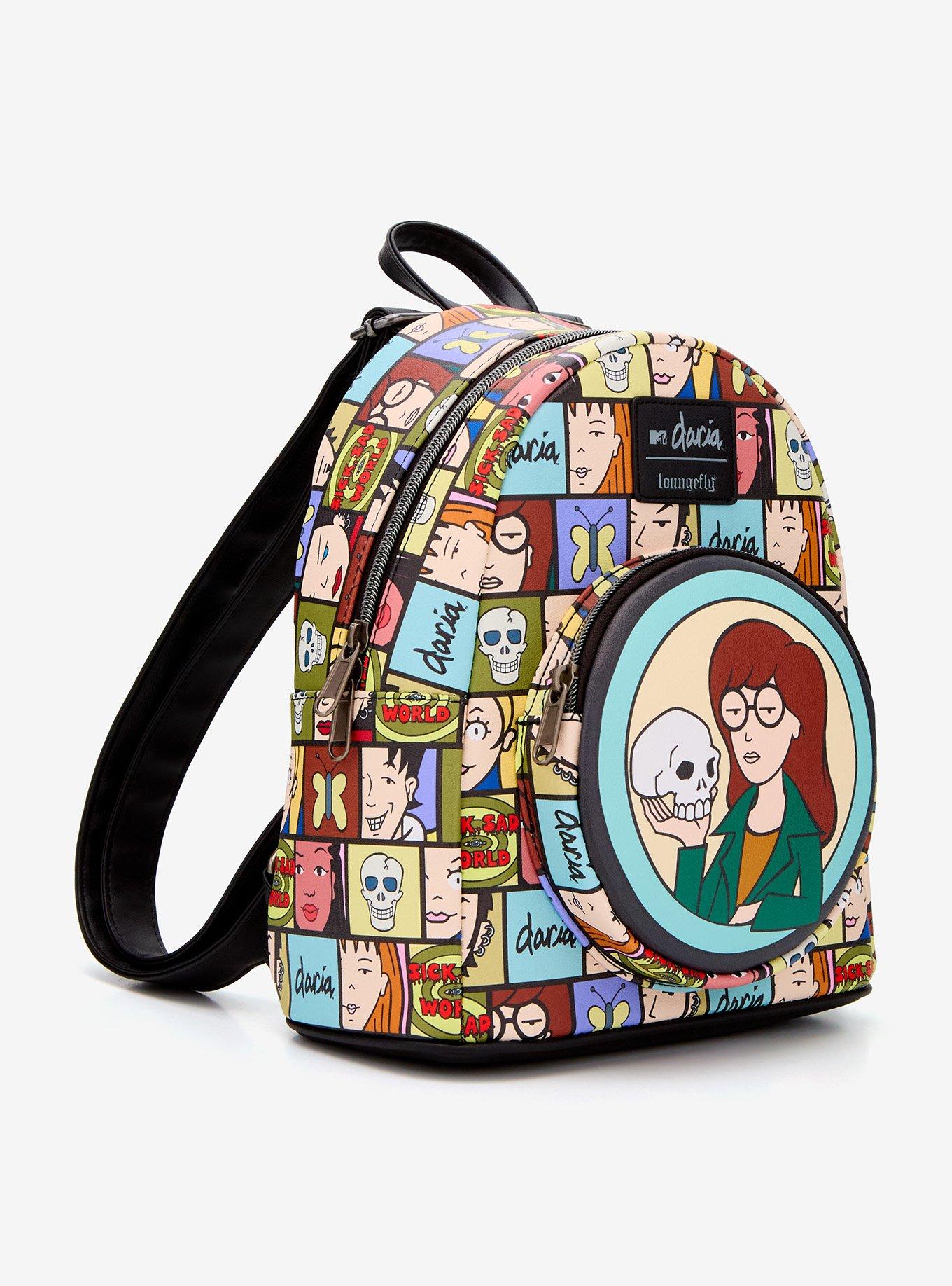 Loungefly Daria Grid Skull Mini Backpack, , hi-res