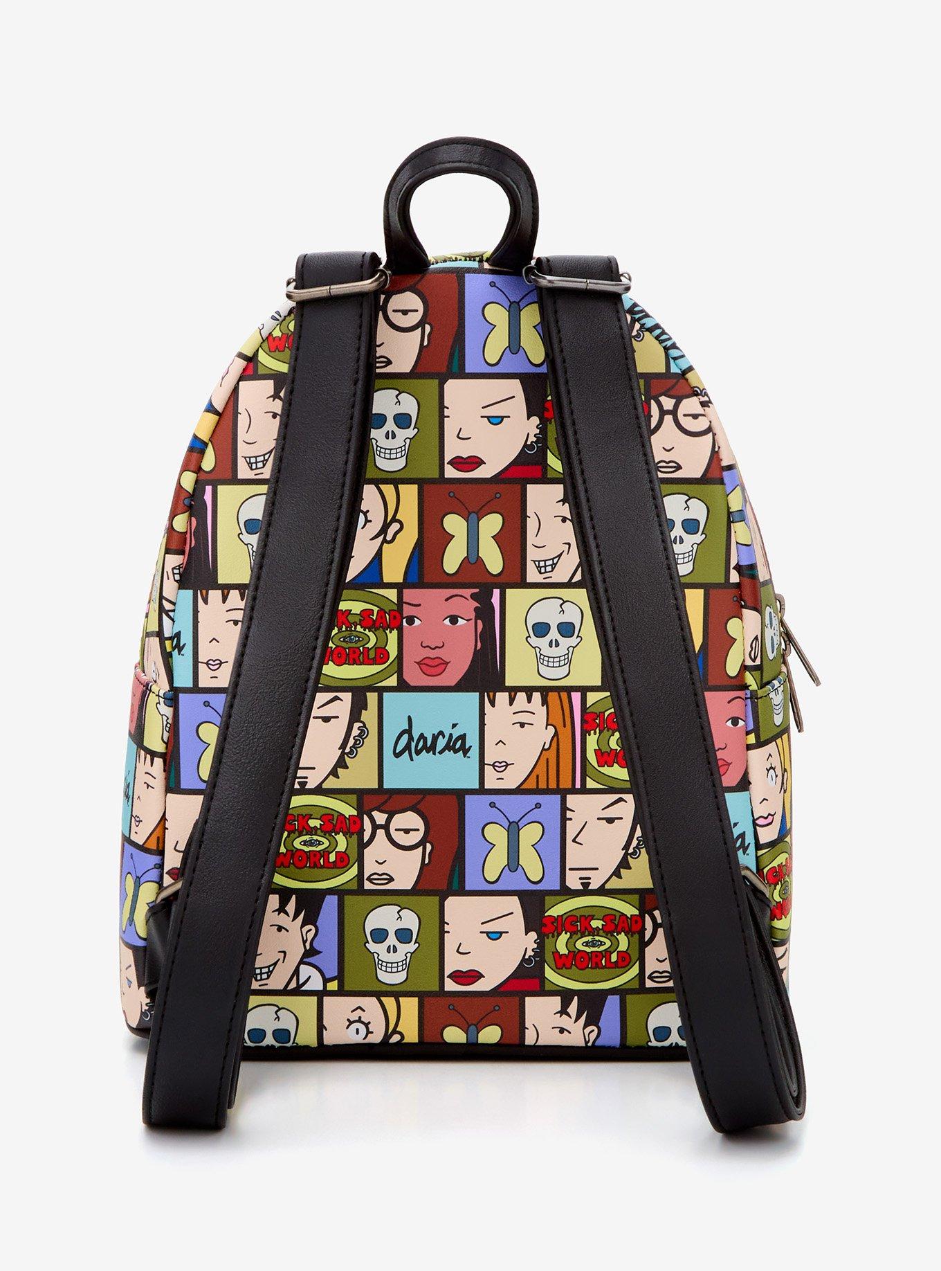 Loungefly Daria Grid Skull Mini Backpack, , alternate