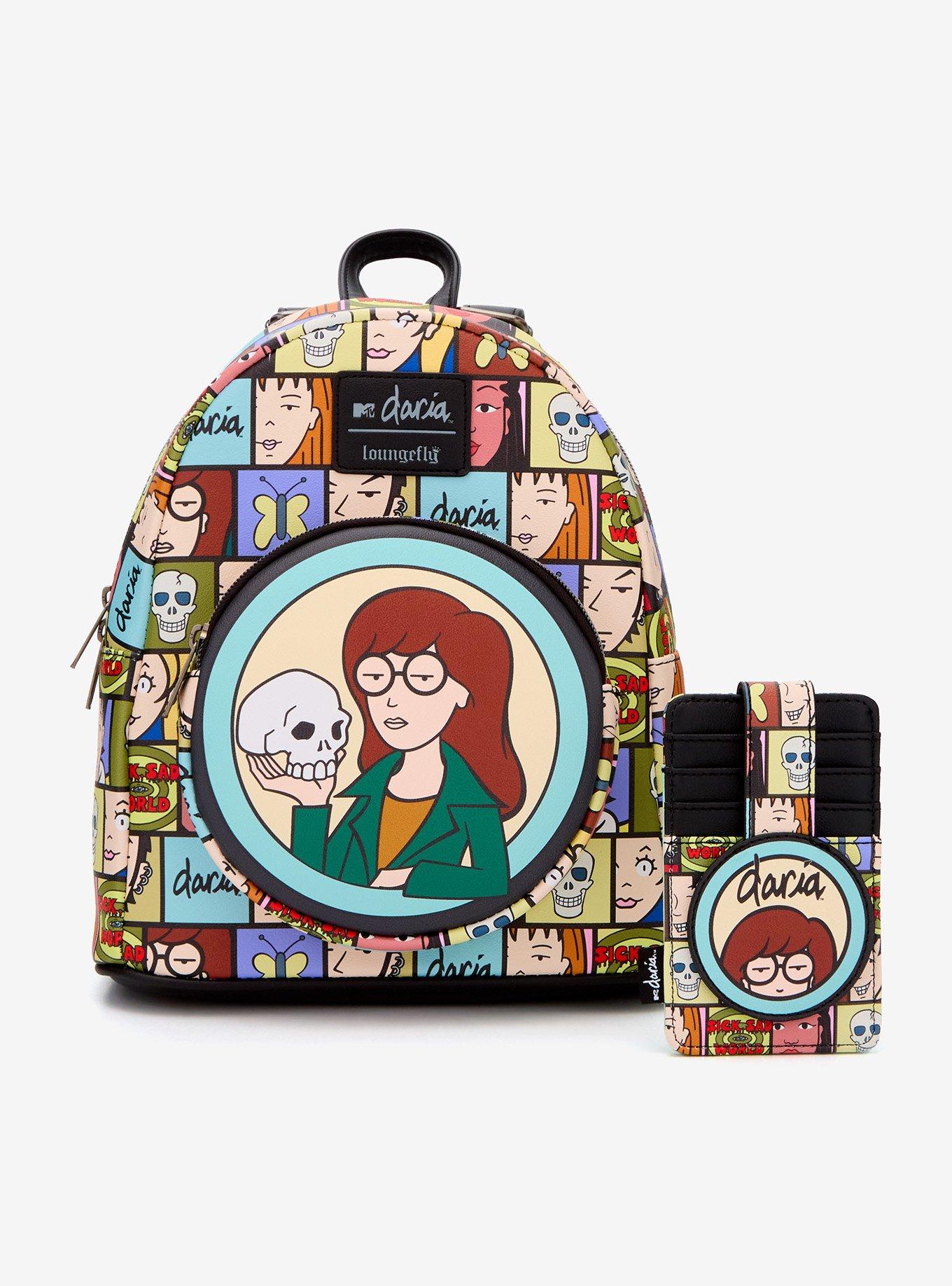 Loungefly Daria Grid Skull Mini Backpack, , alternate