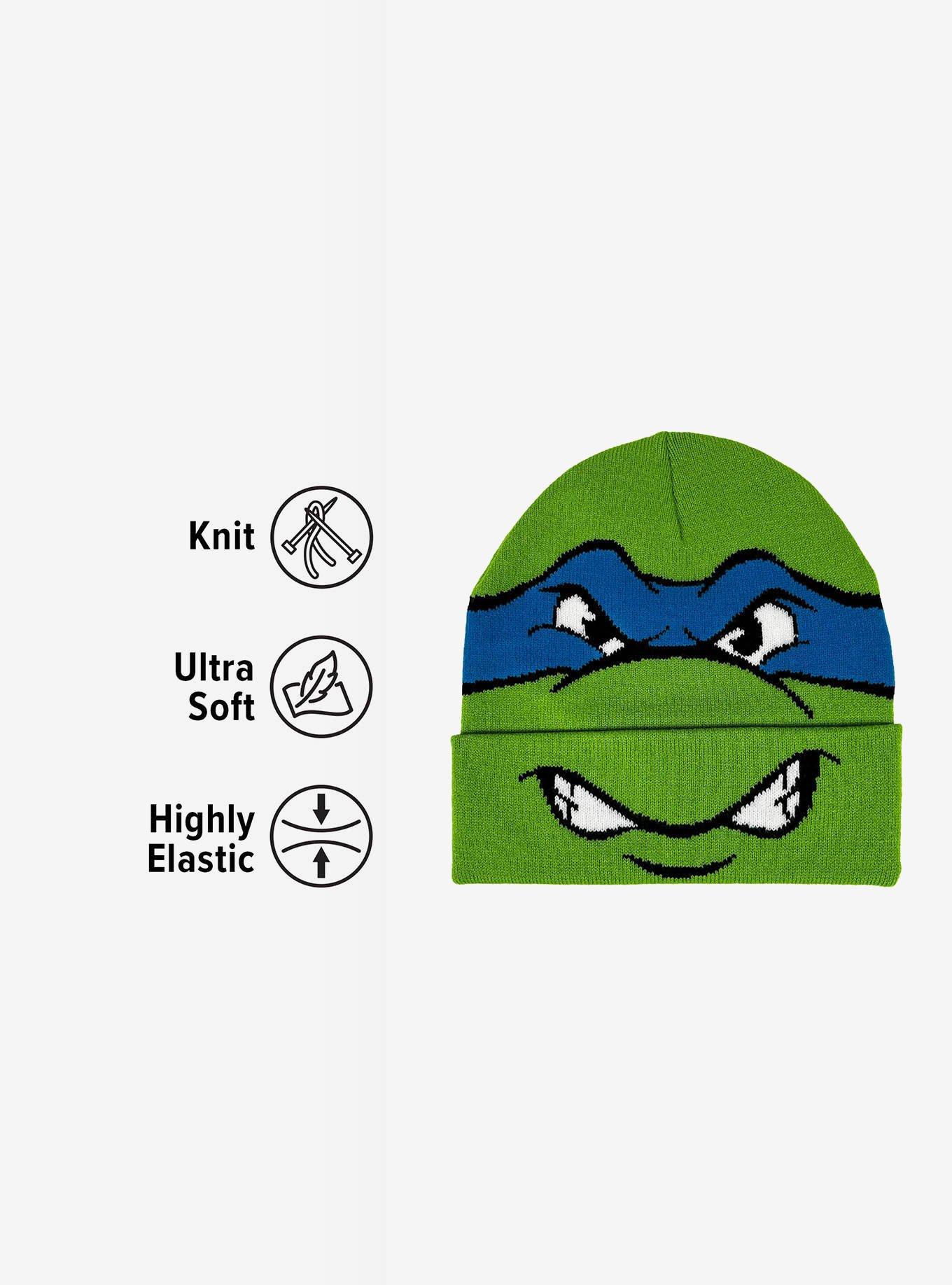 Teenage Mutant Ninja Turtles Leonardo Face Acrylic Knit Beanie, , alternate