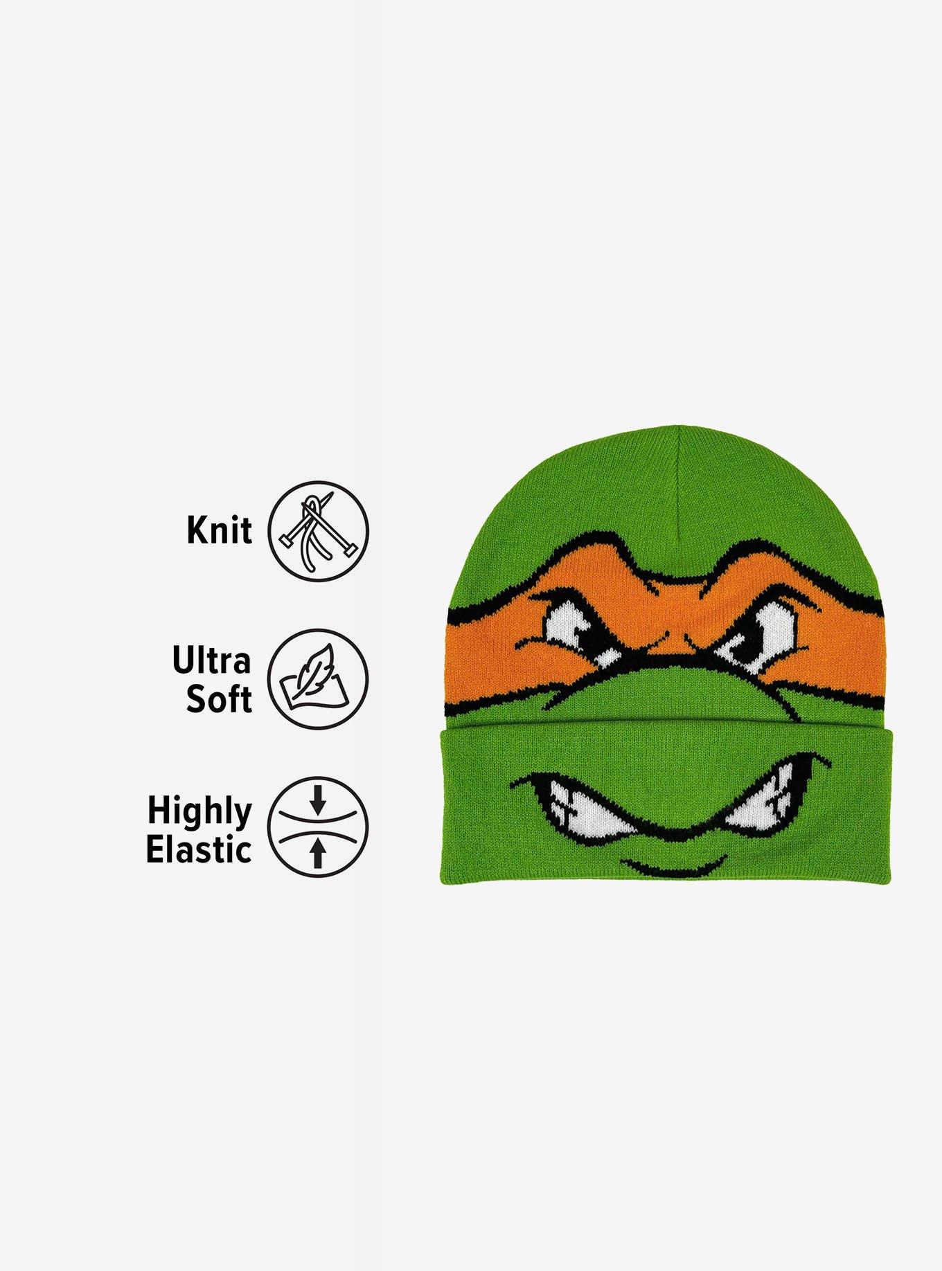Teenage Mutant Ninja Turtles Michelangelo Face Acrylic Knit Beanie, , alternate