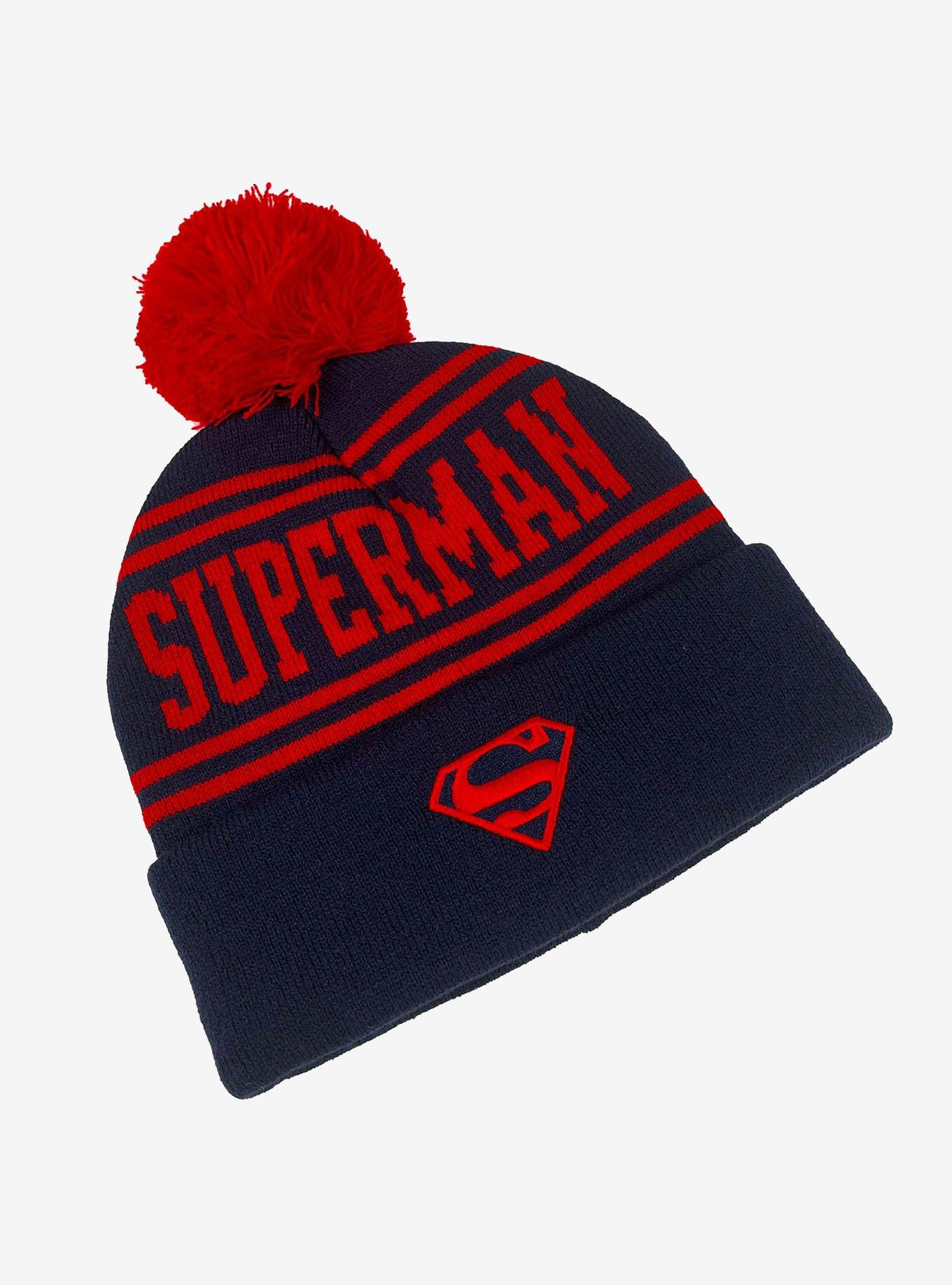 DC Comics Superman Acrylic Knit Beanie With Pom, , alternate