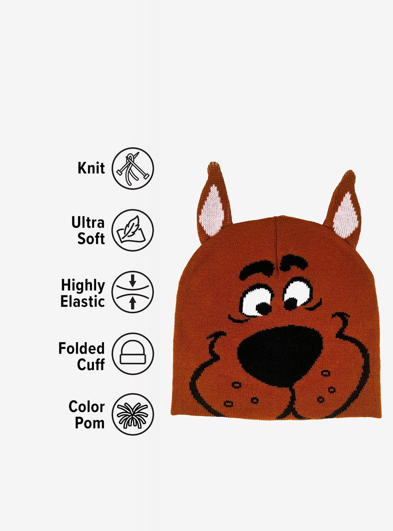 Scooby-Doo! Face Acrylic Knit Beanie With Ears, , alternate