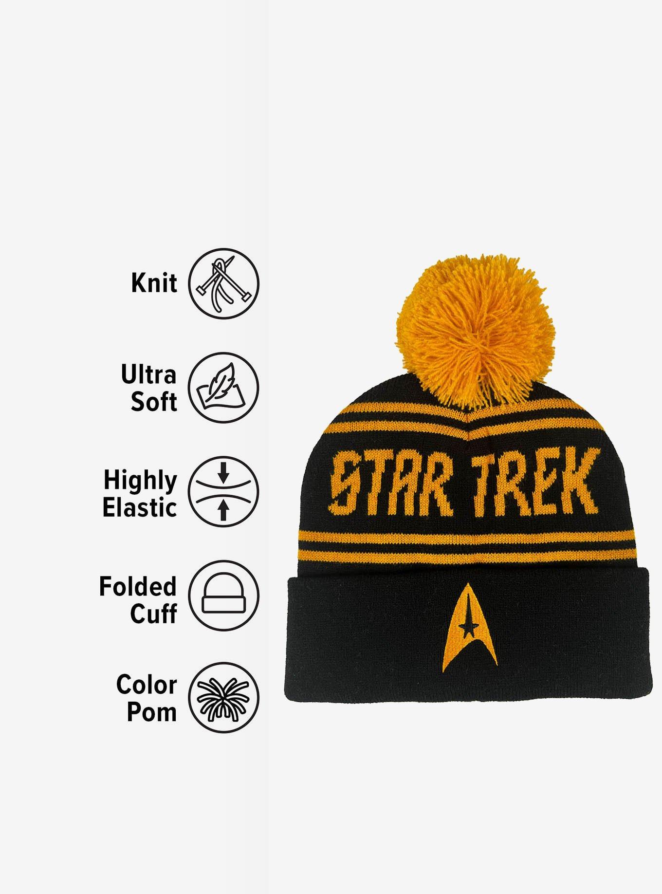 Star Trek Command Acrylic Knit Beanie With Pom, , alternate