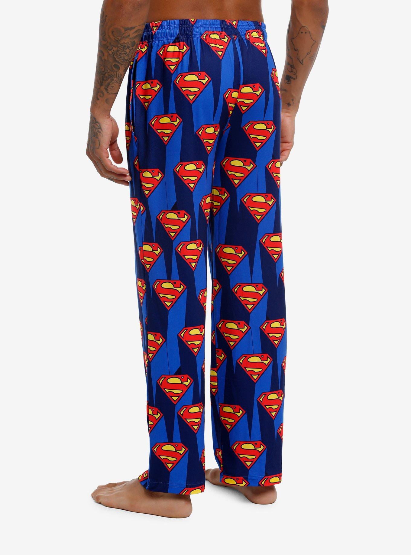 DC Comics Superman Crest Allover Print Pajama Pants, , hi-res