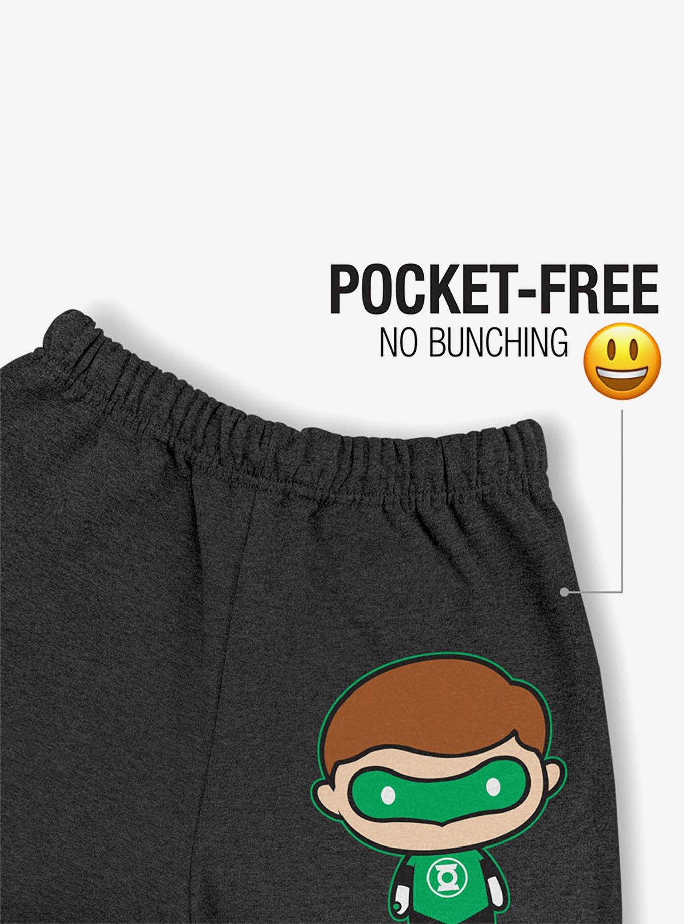 DC Comics Green Lantern Core Cute Chibi Character Sweatpants, CHARCOAL HEATHER, alternate