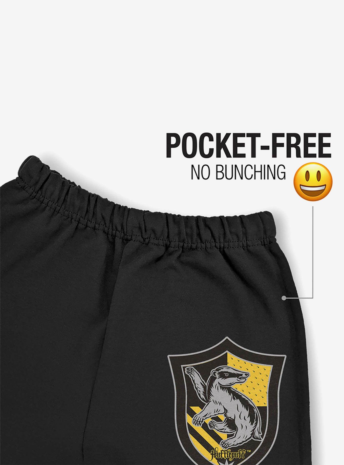 Harry Potter Hufflepuff Plaid Sigil Sweatpants, BLACK, alternate
