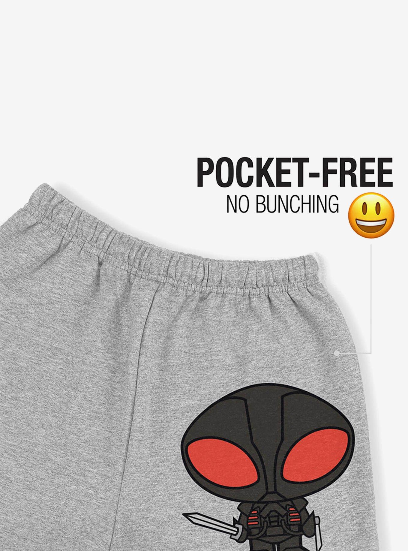 DC Comics Aquaman Movie Black Manta Chibi Character Sweatpants, ATHLETIC HEATHER, alternate