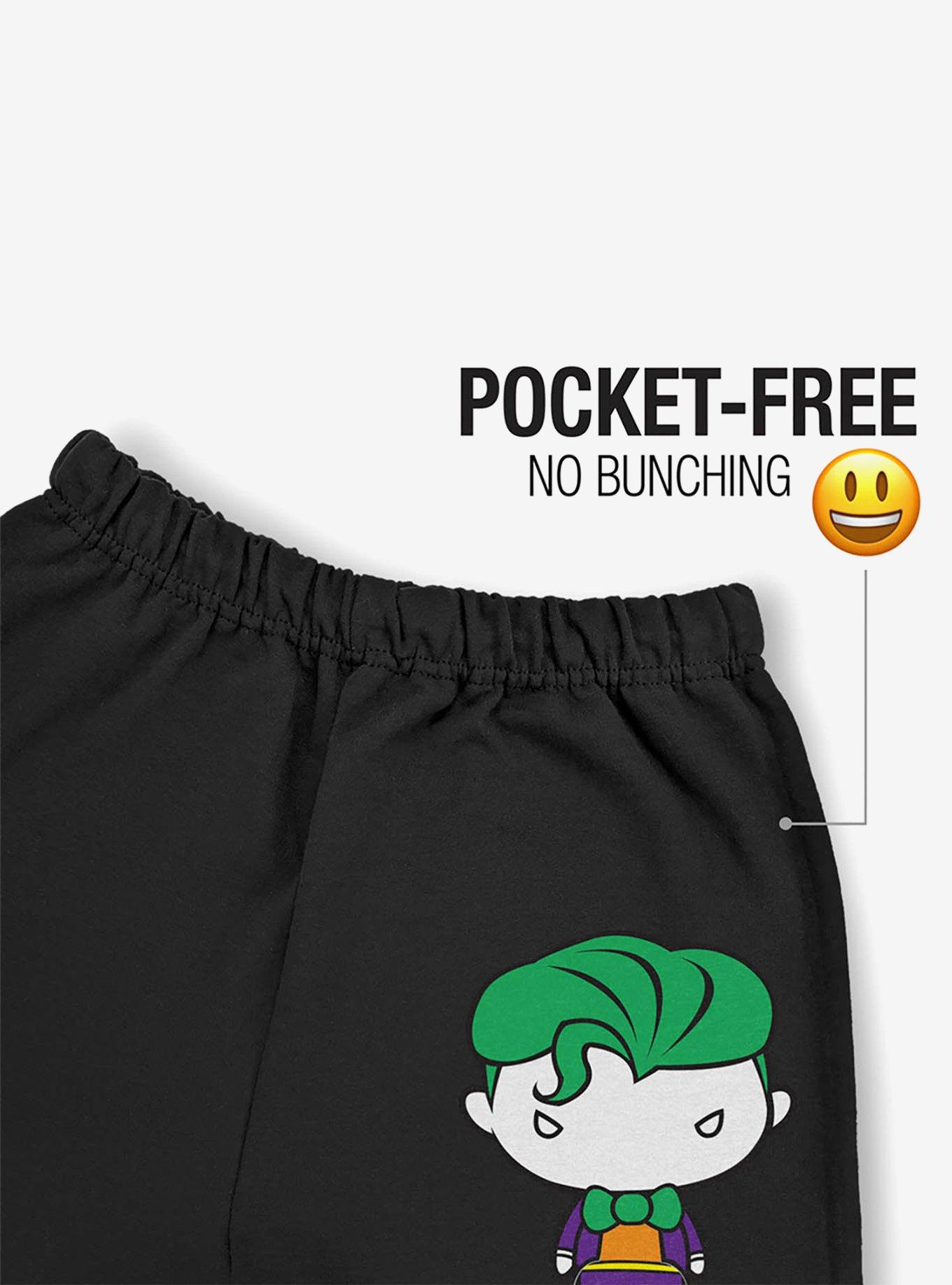 DC Comics Joker Cute Chibi Character Sweatpants, BLACK, alternate