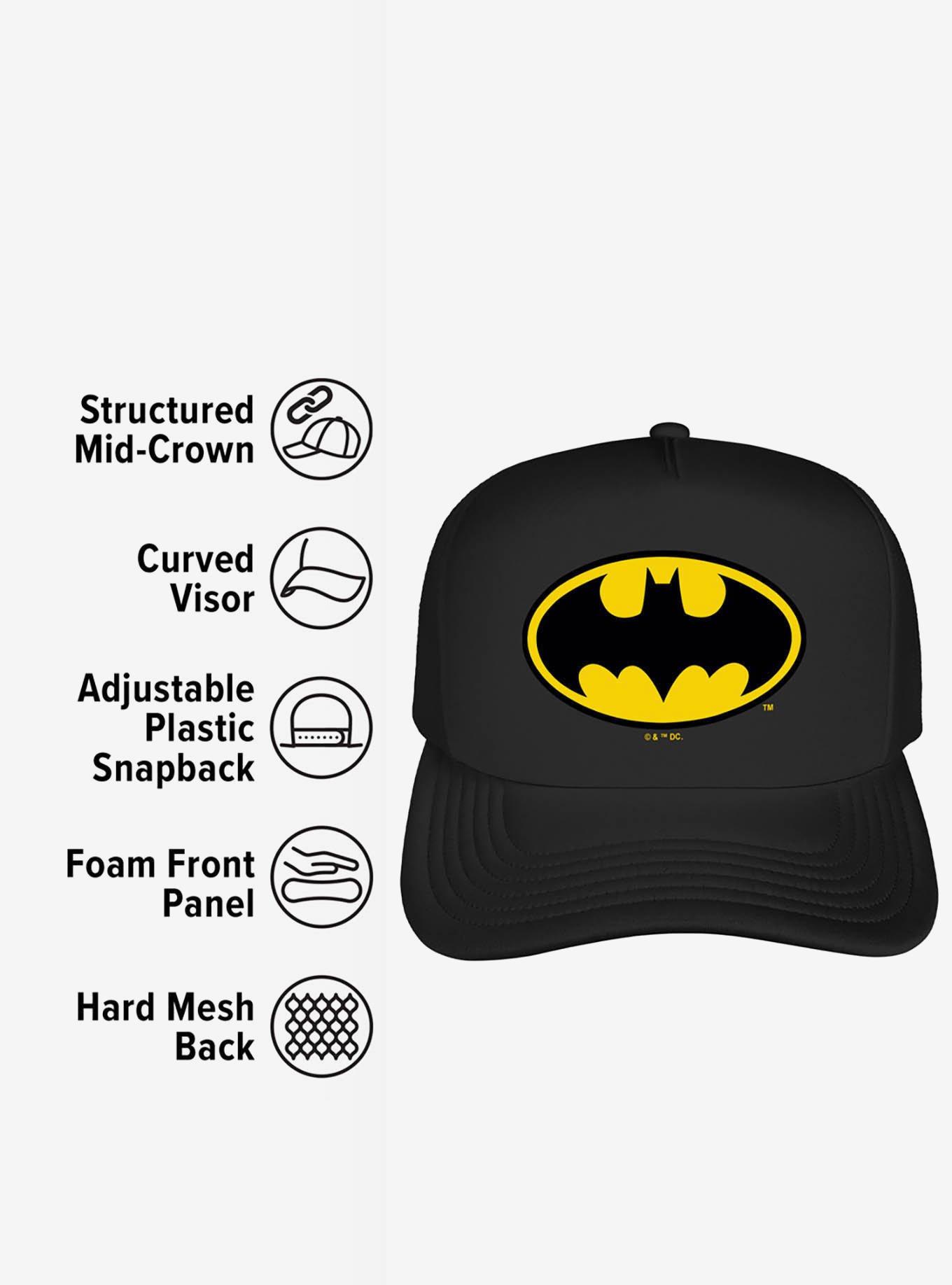 Batman Classic Bat Shield Logo Foam Trucker Hat, , alternate