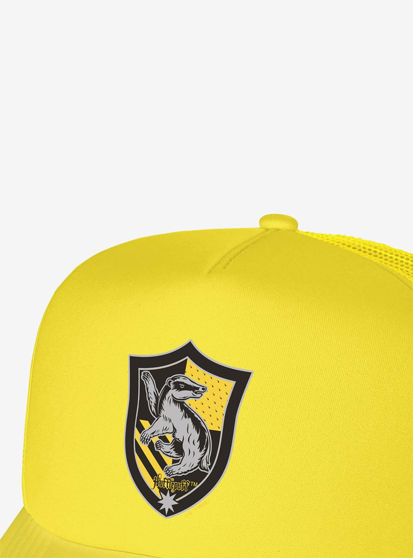 Harry Potter Hufflepuff Plaid Crest Foam Trucker Hat, , hi-res