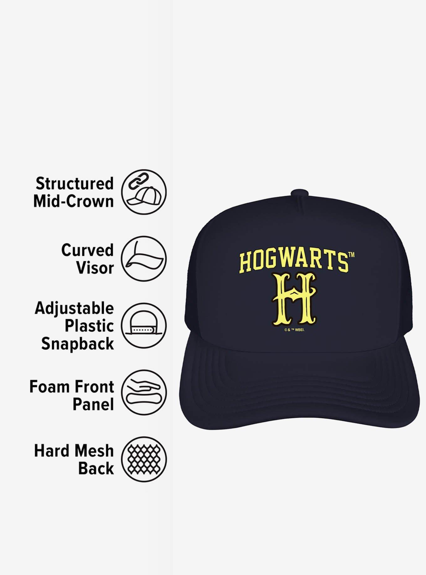 Harry Potter Hogwarts H Arch Foam Trucker Hat, , alternate