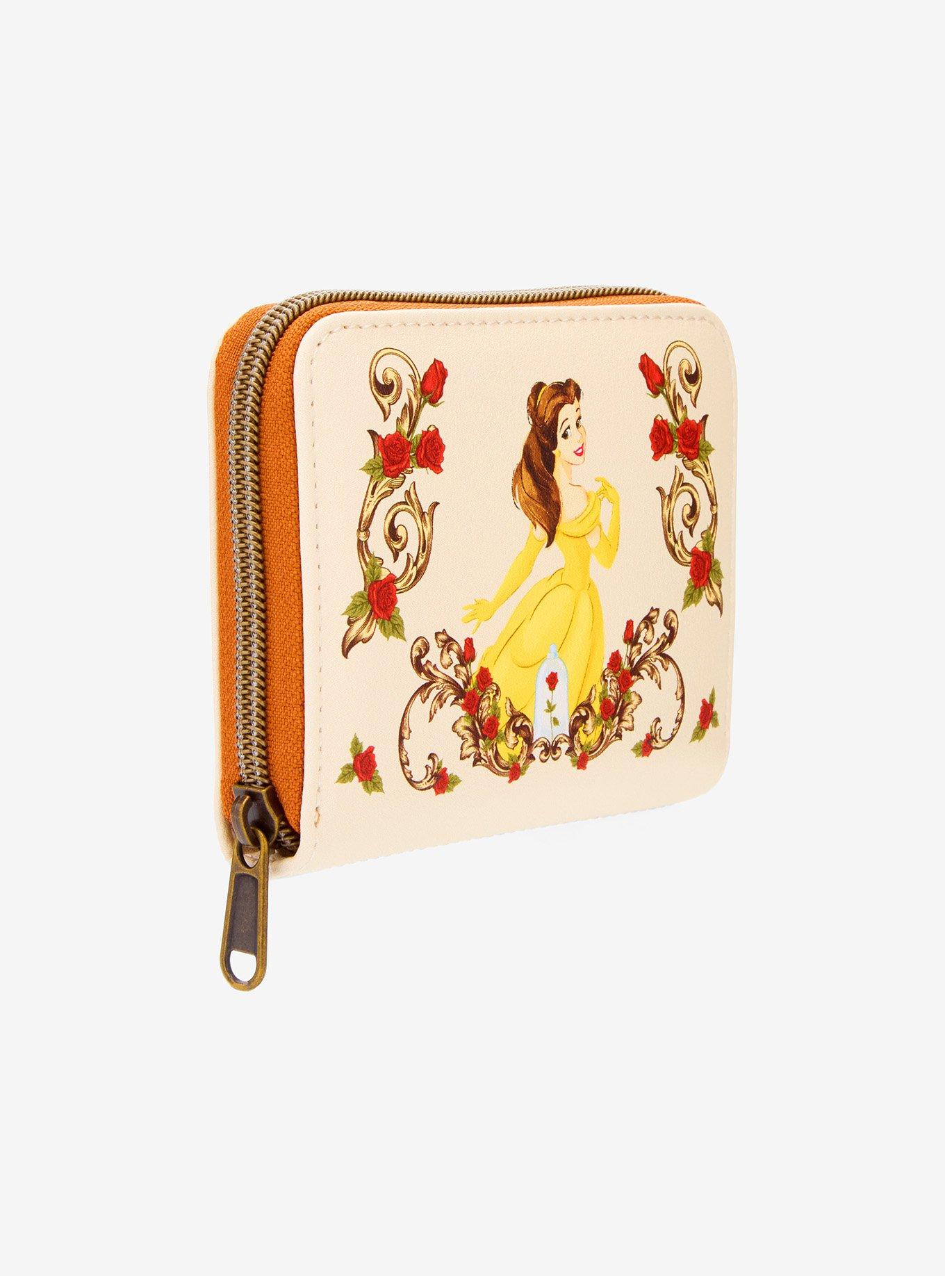 Loungefly Disney Beauty And The Beast Floral Mini Zipper Wallet, , hi-res