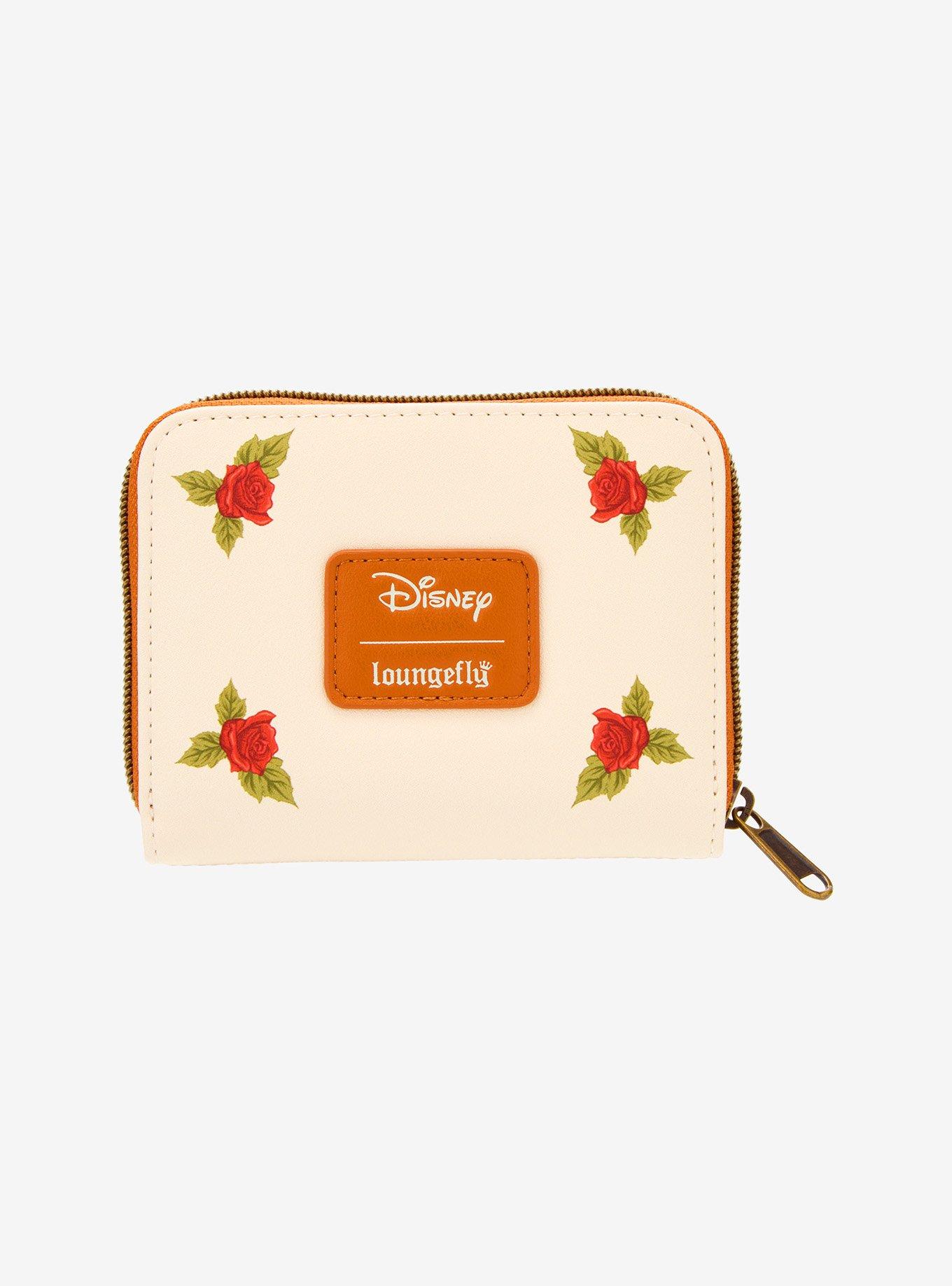 Loungefly Disney Beauty And The Beast Floral Mini Zipper Wallet, , alternate
