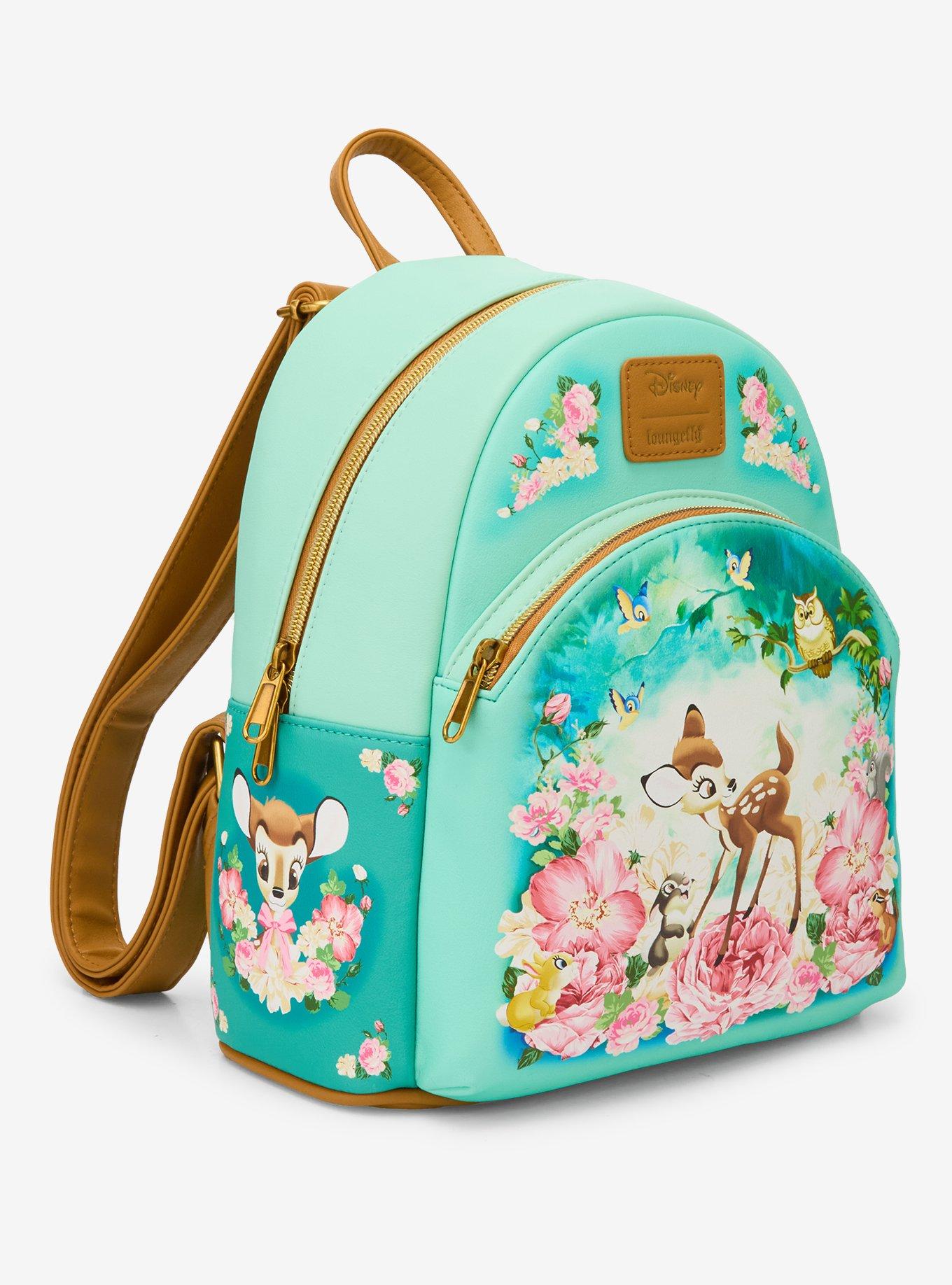 Loungefly Disney Bambi Floral Turquoise Mini Backpack, , hi-res