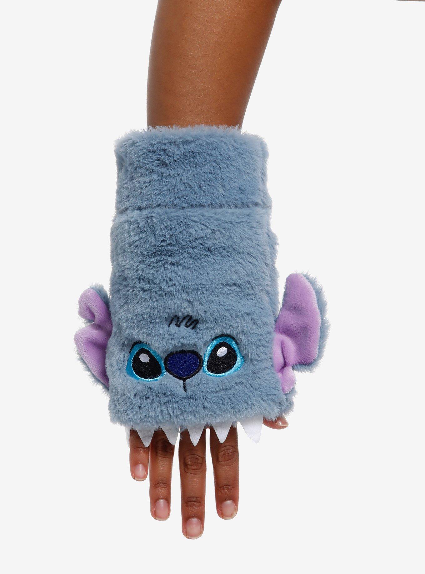 Disney Stitch Biting Fuzzy Fingerless Gloves, , hi-res