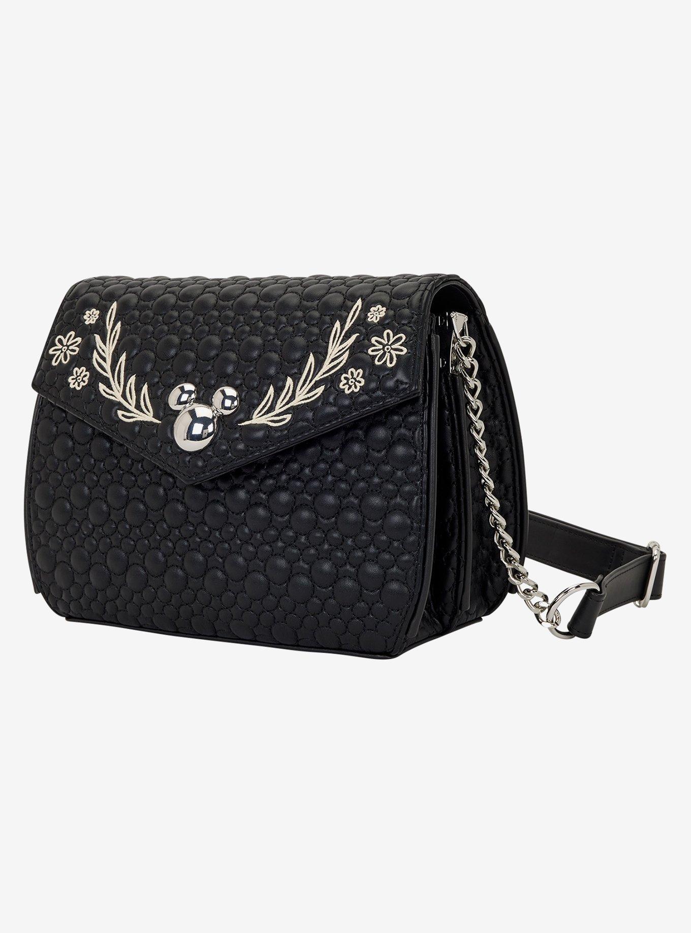 Loungefly Disney Mickey Mouse Floral Sketch Crossbody Bag, , hi-res