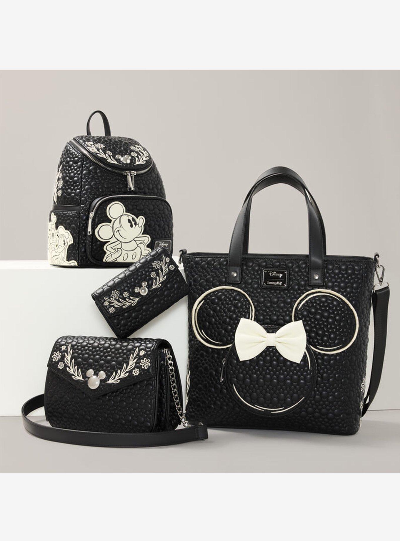 Loungefly Disney Mickey Mouse Floral Sketch Quilted Wallet, , alternate