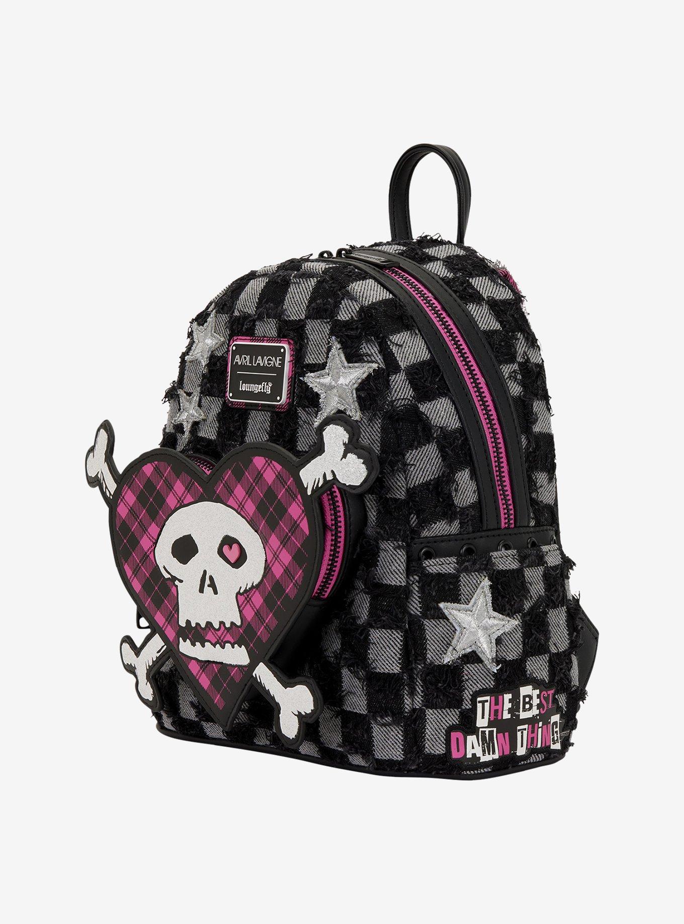 Loungefly Avril Lavigne Logo Patchwork Mini Backpack, , alternate