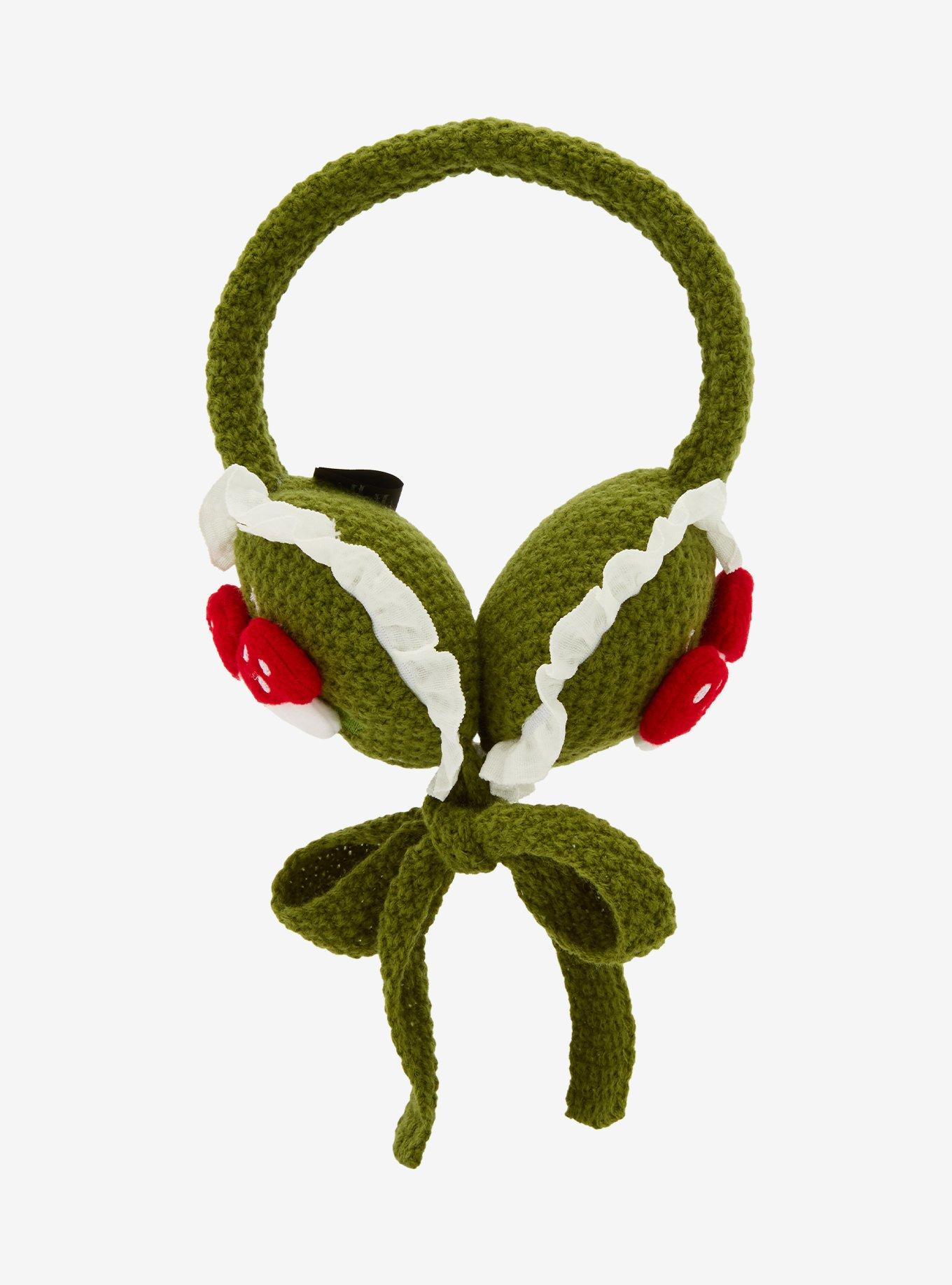 Mushroom Star Knit Earmuffs, , hi-res