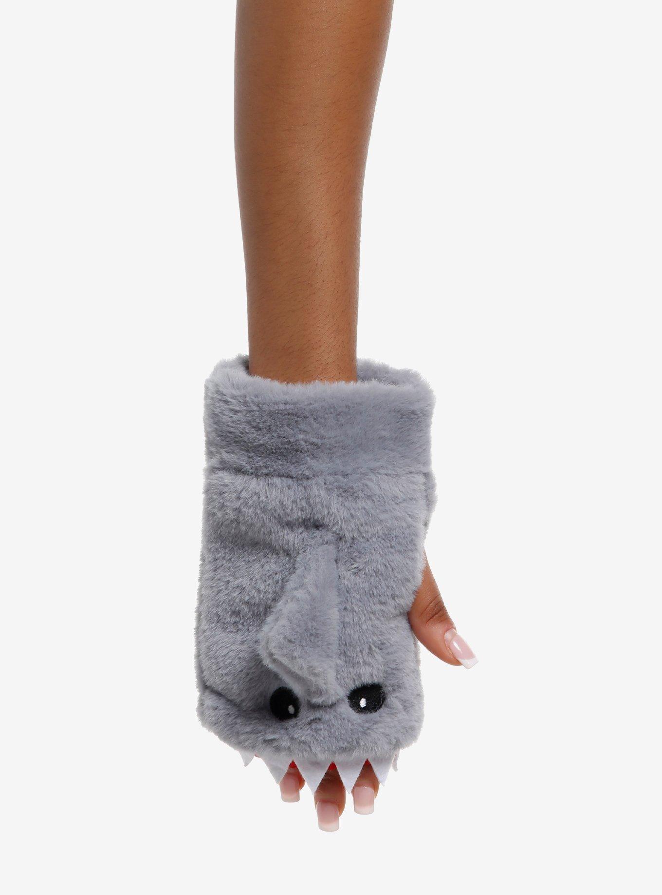 Shark Biting Fingerless Gloves, , hi-res