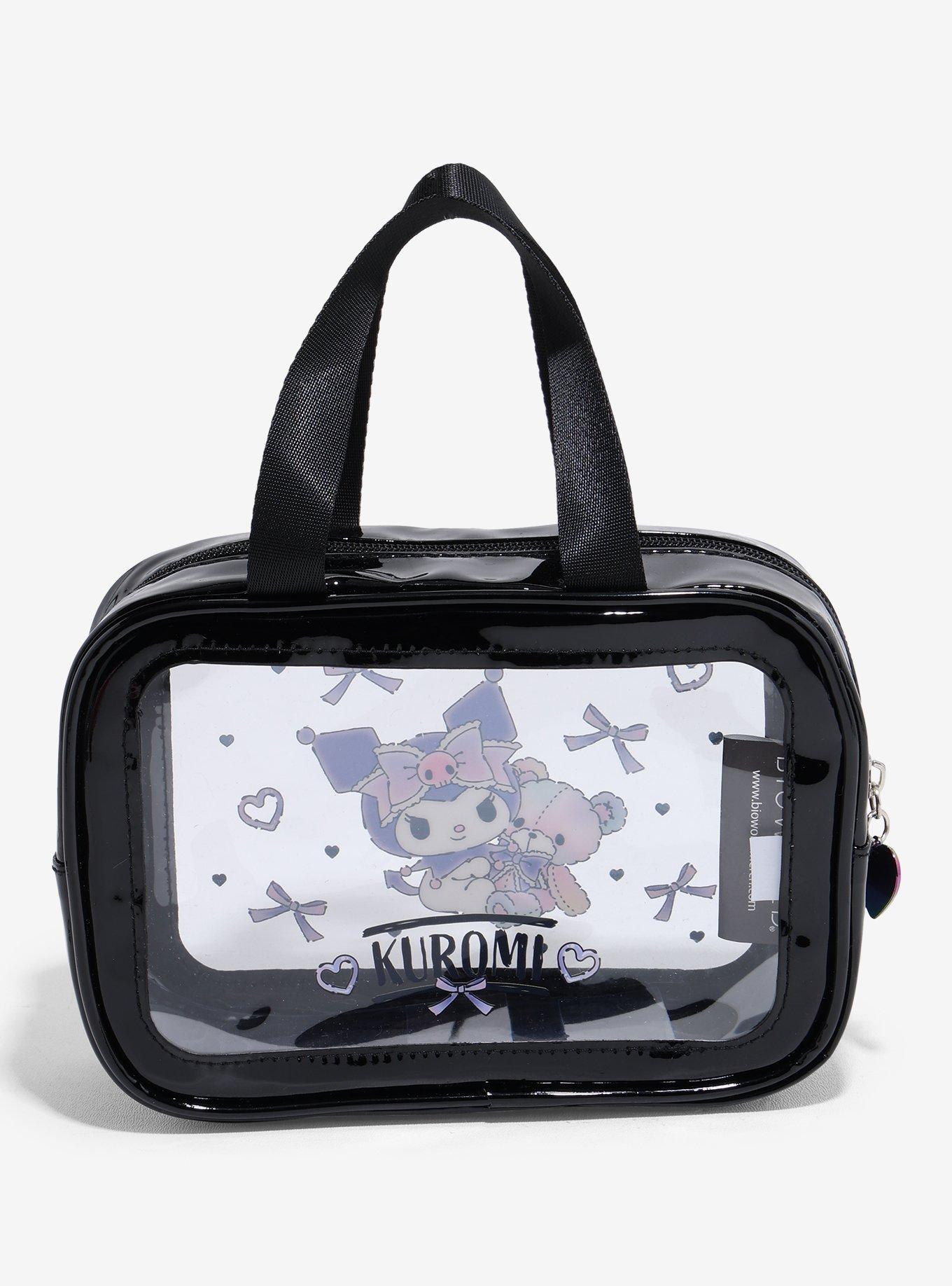 Kuromi Teddy Bear Ribbons Clear Makeup Bag, , hi-res