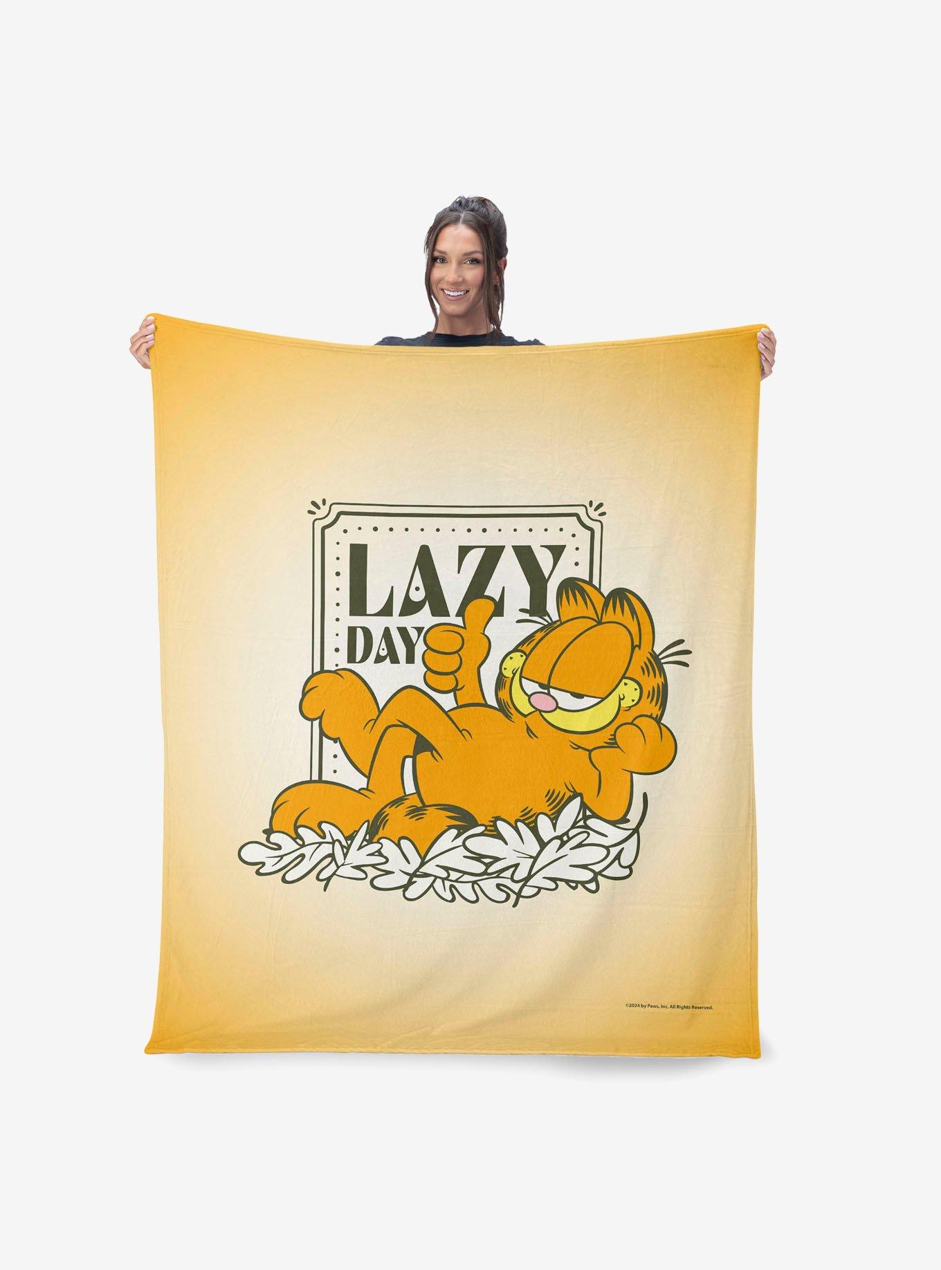 Garfield Lazy Day Silk Touch Sherpa Throw Blanket, , hi-res