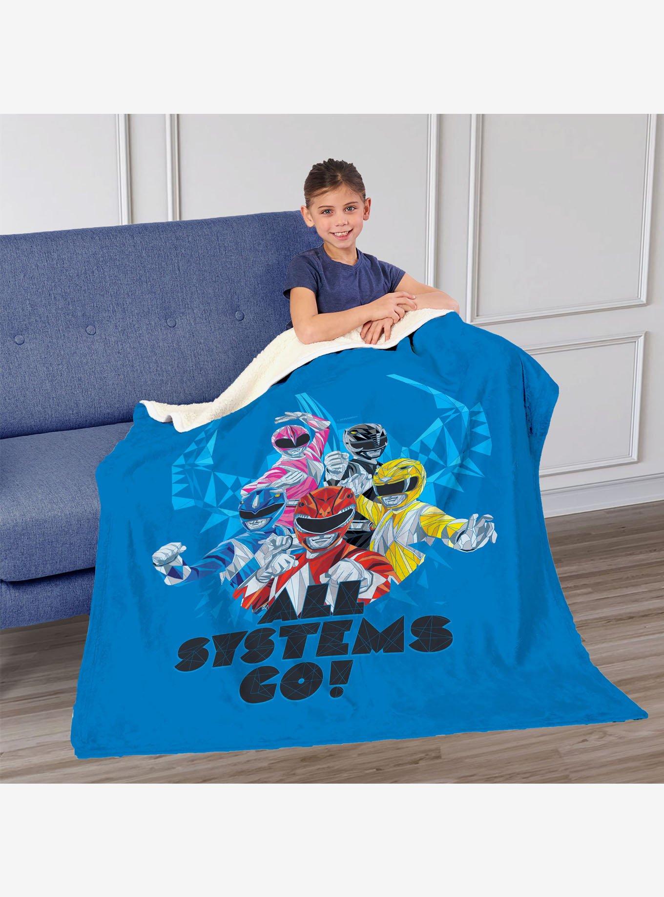 Mighty Morphin Power Rangers All Systems Go Silk Touch Sherpa Throw Blanket, , hi-res