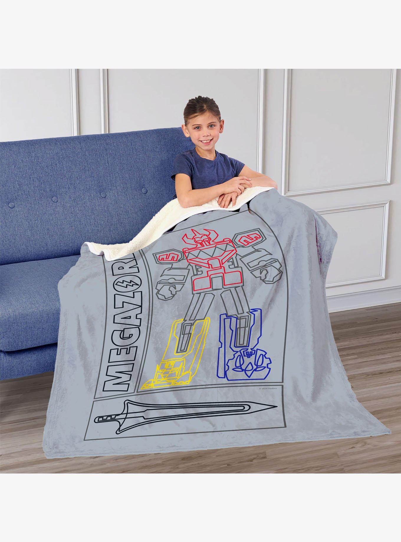 Mighty Morphin Power Rangers Megazord Silk Touch Sherpa Throw Blanket, , hi-res