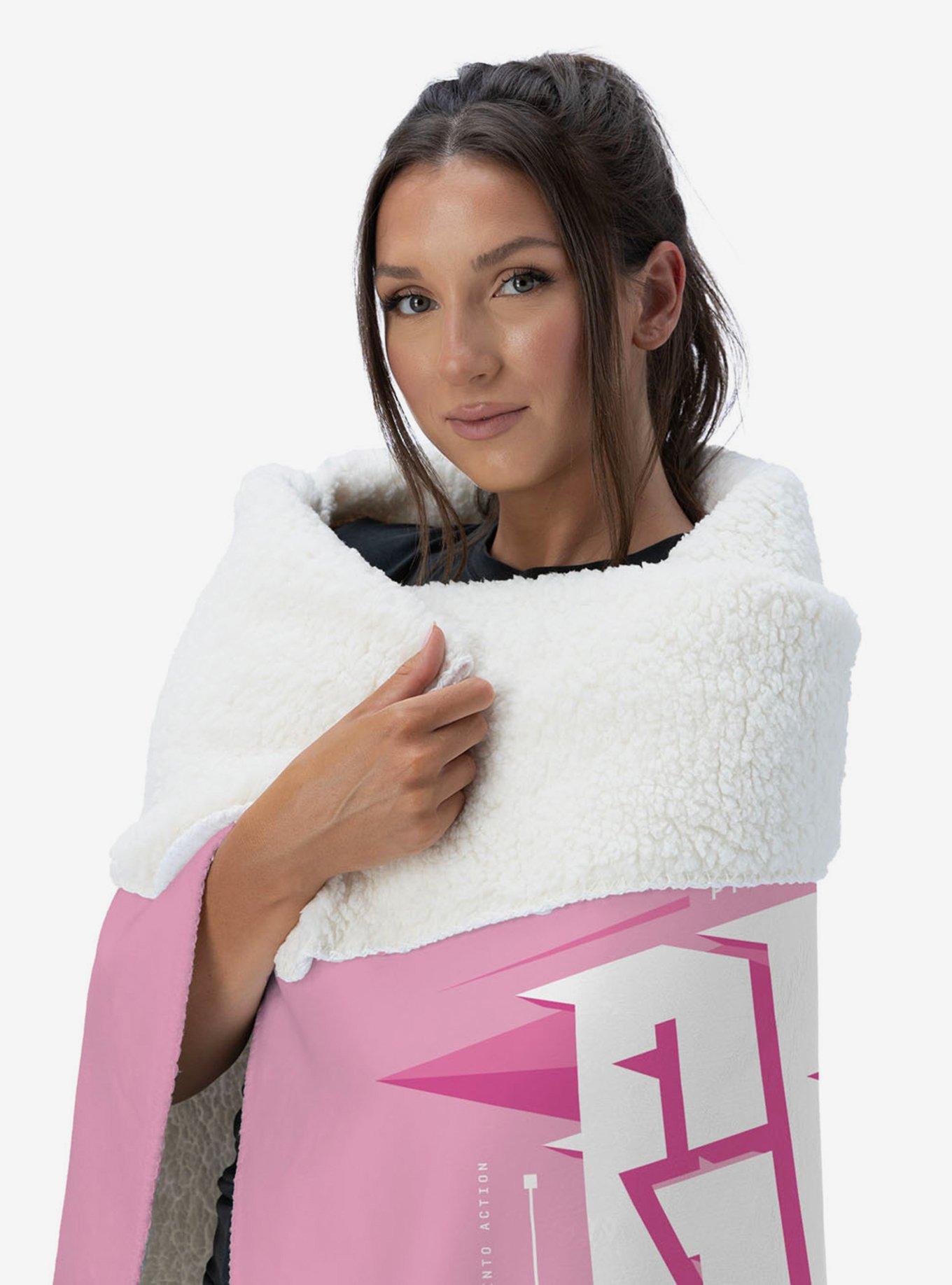 Mighty Morphin Power Rangers Pink and Yellow Silk Touch Sherpa Throw Blanket, , alternate