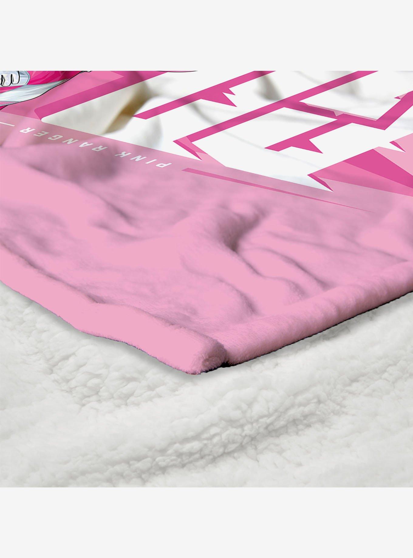 Mighty Morphin Power Rangers Pink and Yellow Silk Touch Sherpa Throw Blanket, , alternate