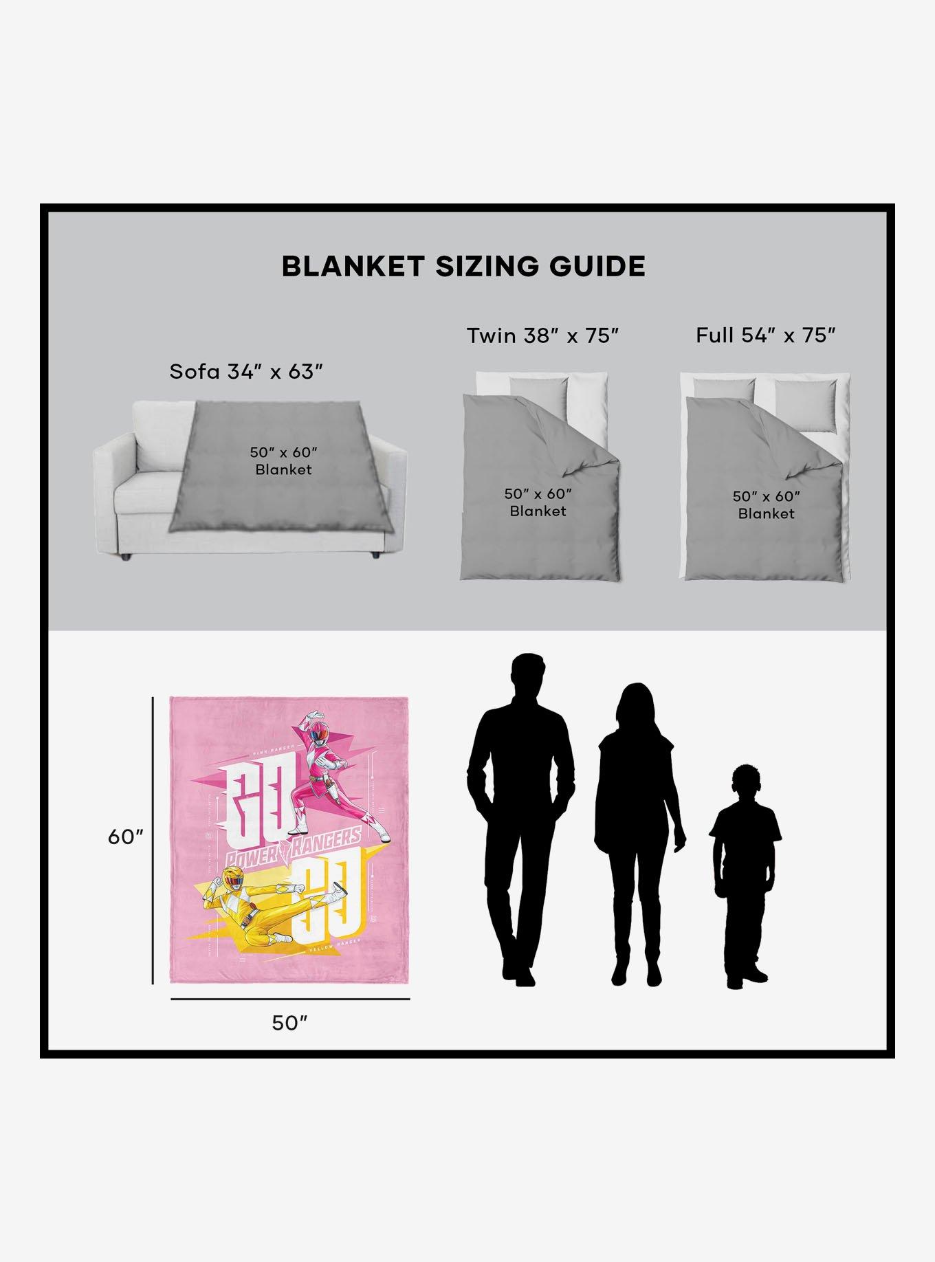 Mighty Morphin Power Rangers Pink and Yellow Silk Touch Sherpa Throw Blanket, , alternate