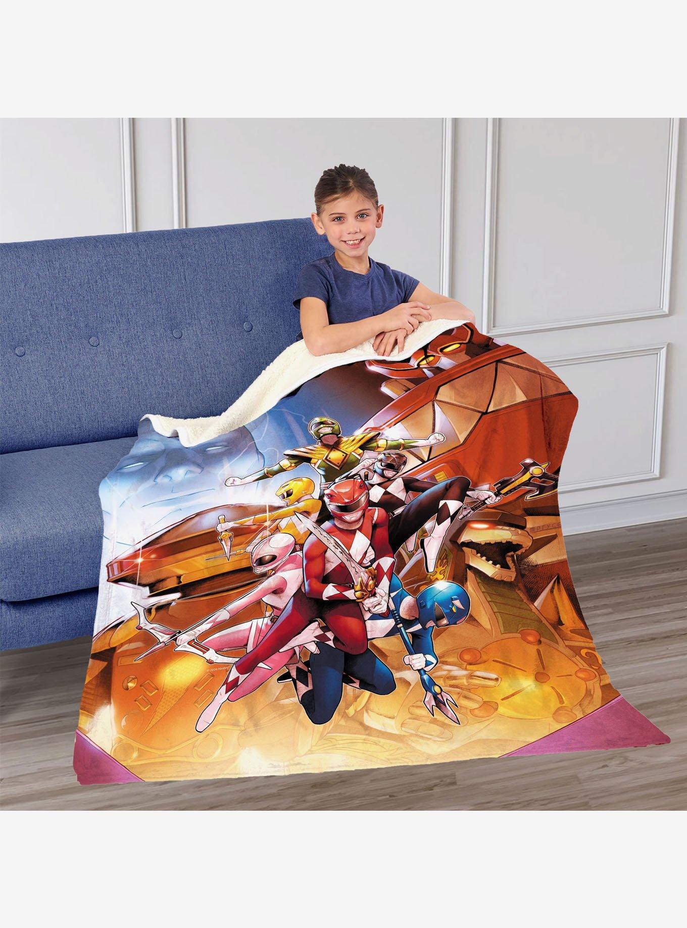 Mighty Morphin Power Rangers Vintage Rangers Silk Touch Sherpa Throw Blanket, , hi-res