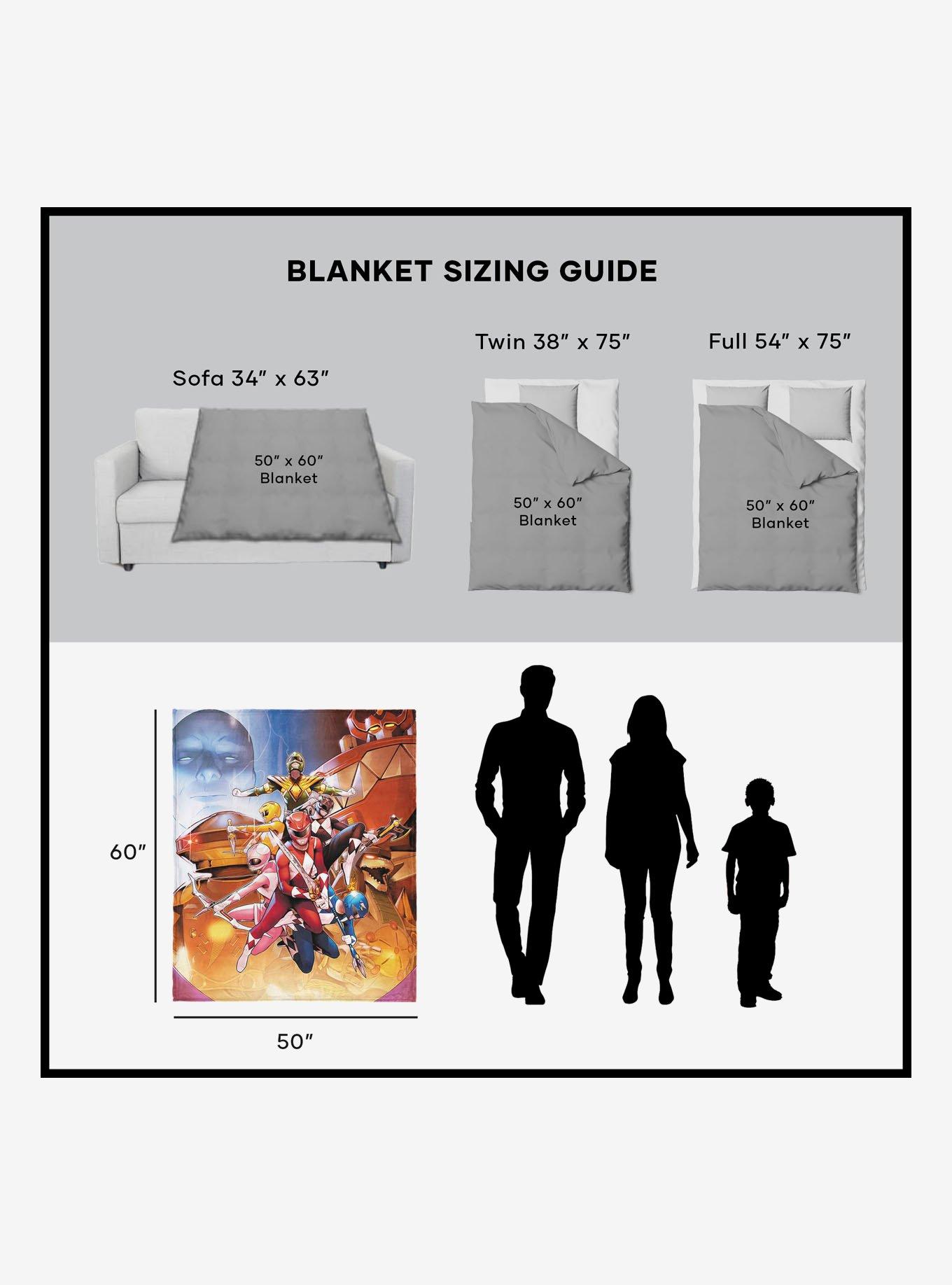Mighty Morphin Power Rangers Vintage Rangers Silk Touch Sherpa Throw Blanket, , alternate