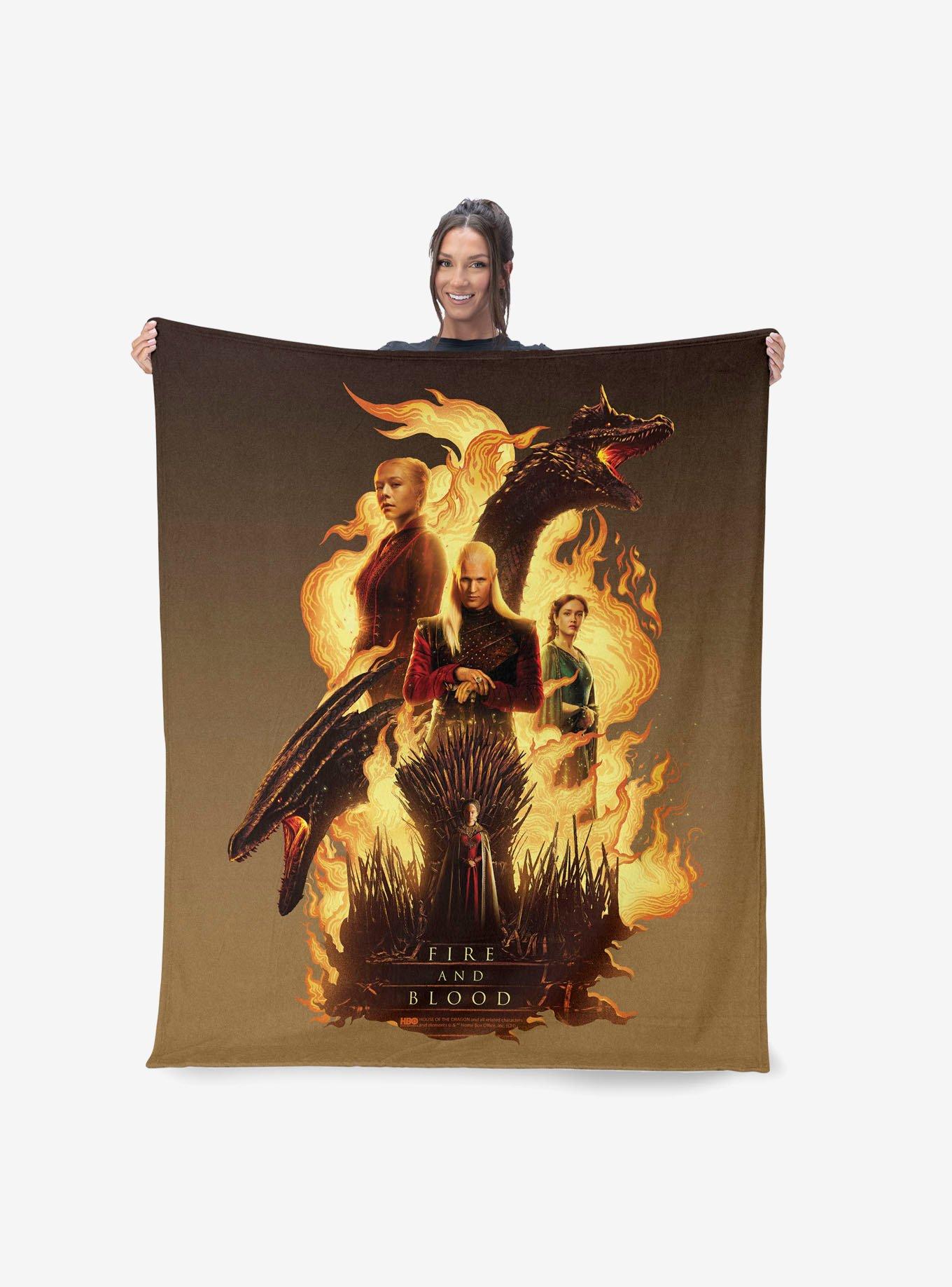 House of the Dragon Fire and Blood Reigns Silk Touch Sherpa Throw Blanket, , hi-res