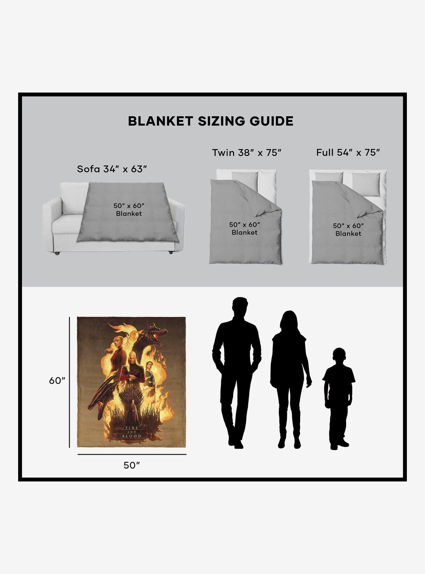 House of the Dragon Fire and Blood Reigns Silk Touch Sherpa Throw Blanket, , alternate