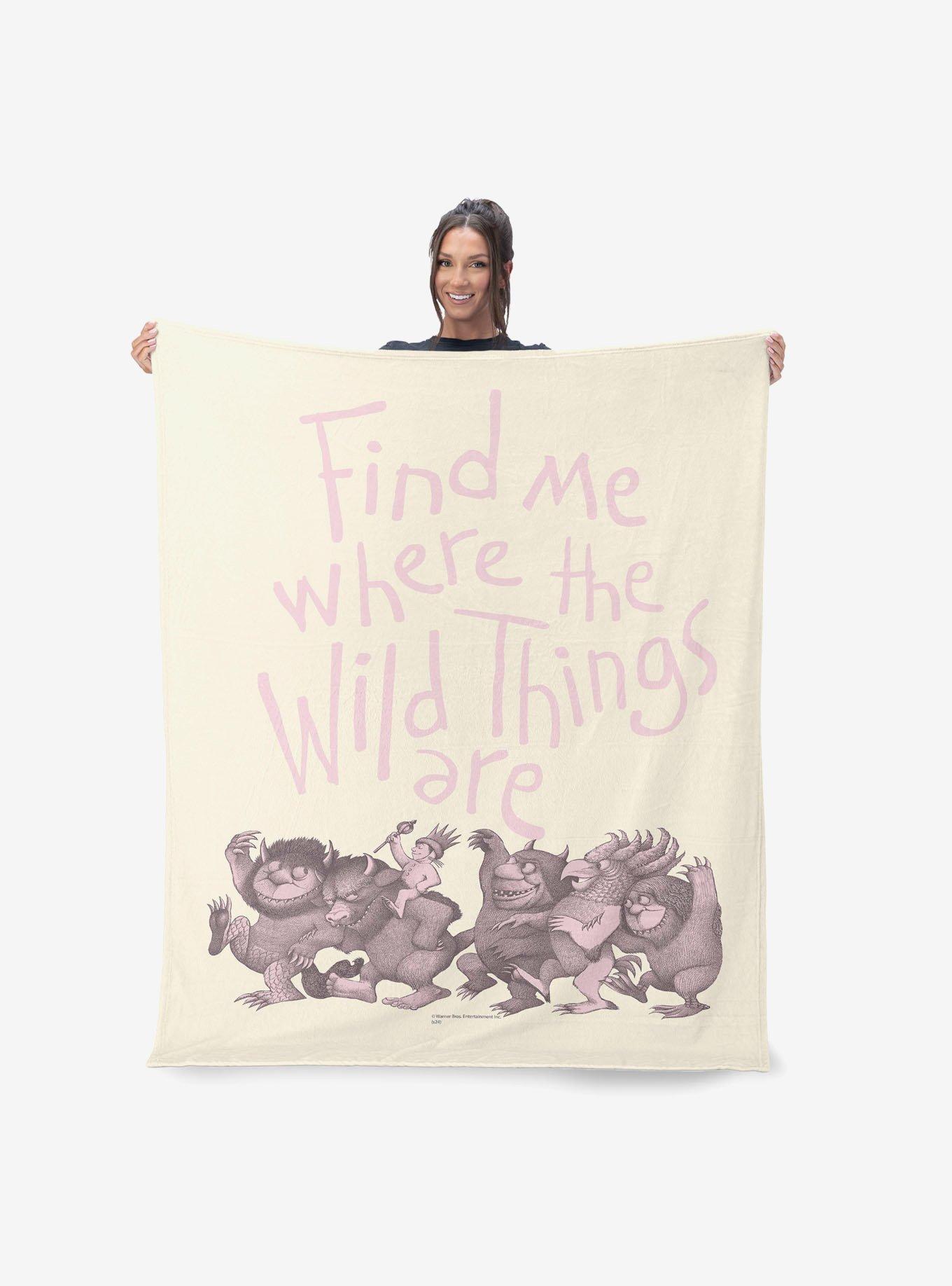 Where The Wild Things Are Find Me Pink Silk Touch Sherpa Throw Blanket, , hi-res